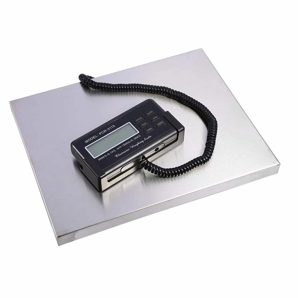 Heavy Duty Digital Scale, Heavy Duty 660 lb x 0,1 lb cyfrowa waga pocztowa podstawa ABS ukryty uchwyt regulowana konwersja jednostki 300 kg 30 × 38 × 4 cm