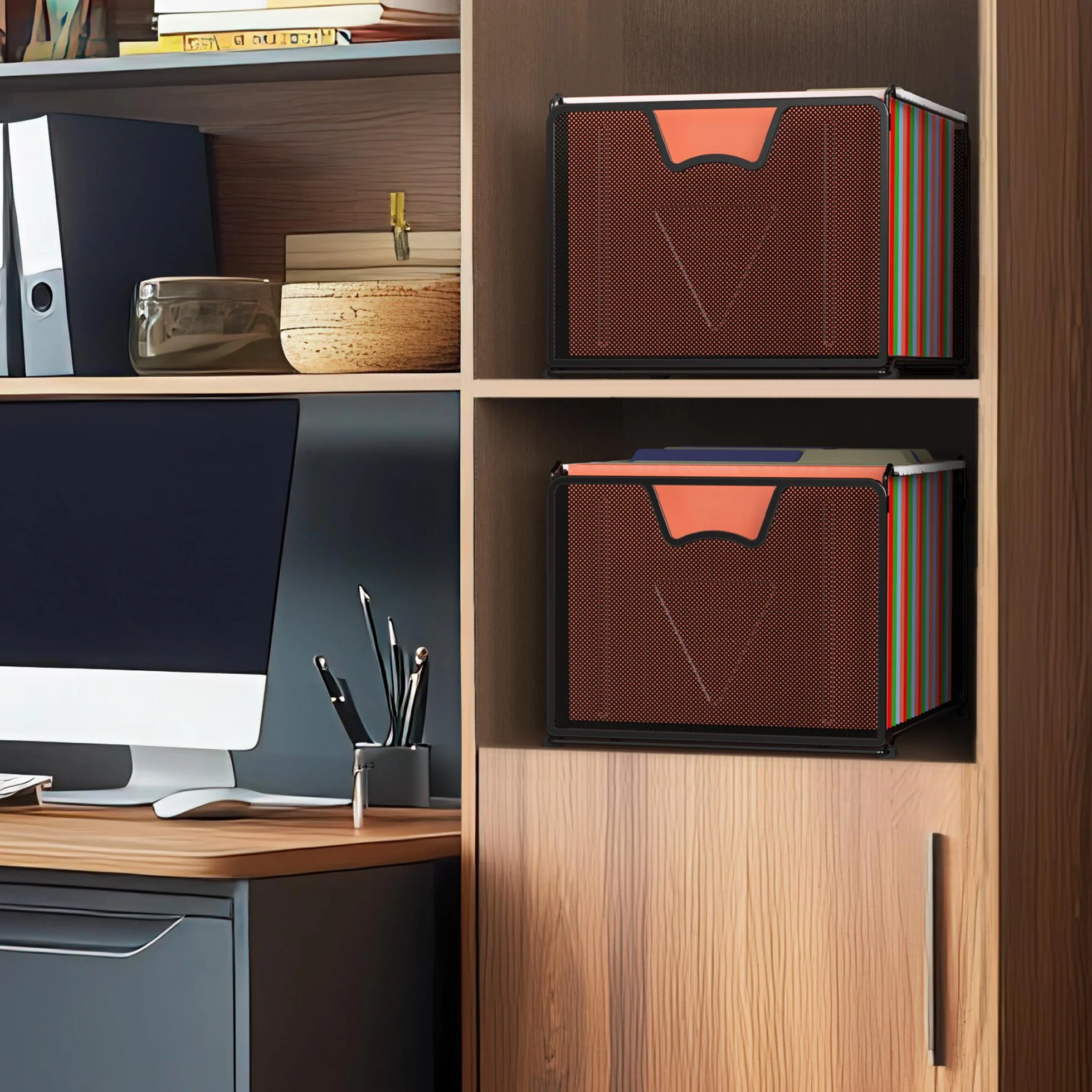Simple Houseware Wiszący organizer na dokumenty, czarny