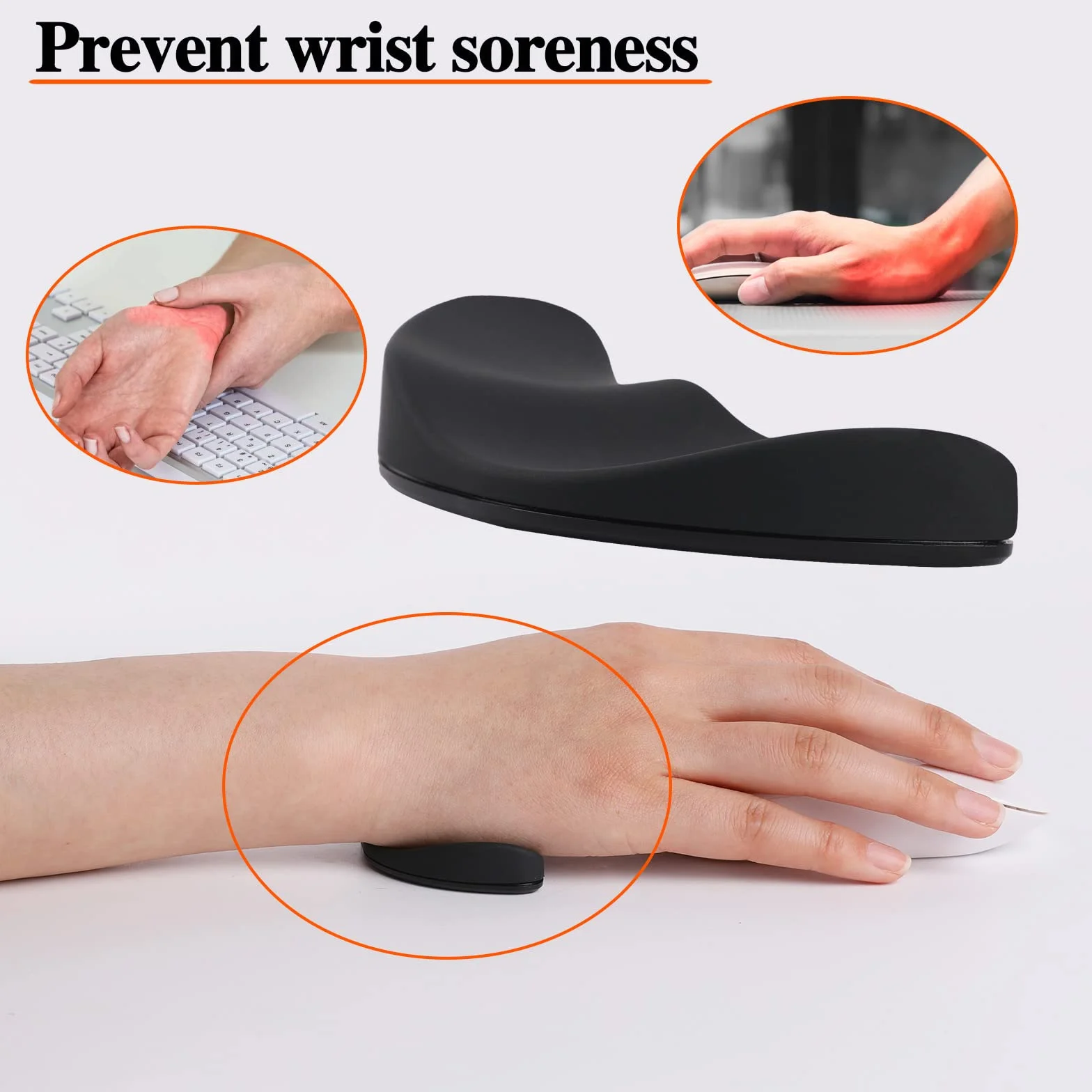 Sliverdew Wrist Rest podkładka pod mysz, ergonomiczna podkładka pod nadgarstek, przesuwana podkładka pod nadgarstek, do pracy biurowej, gier, kodowania