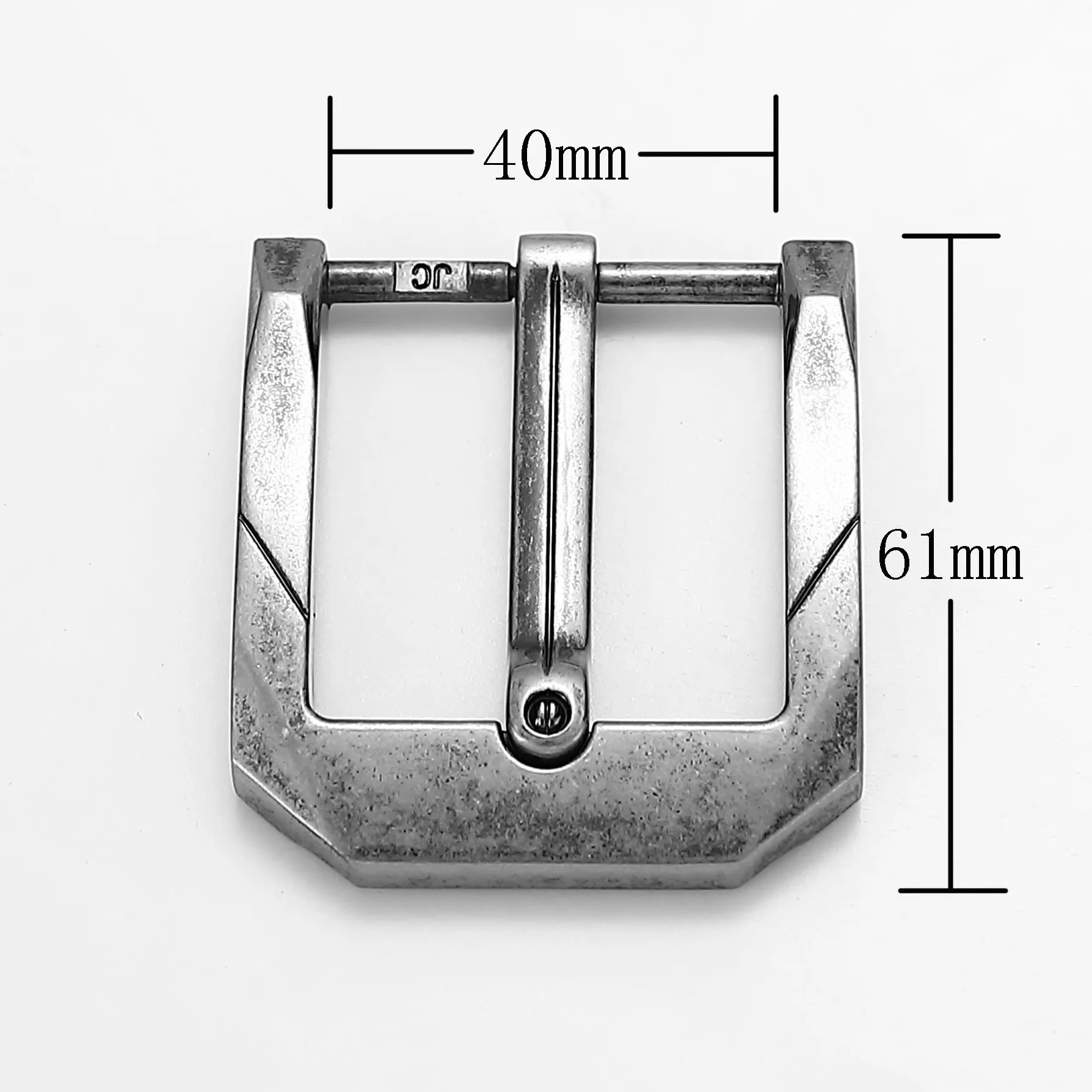 Wysokiej jakości klamra do paska męska, szerokość 40 mm, srebrna, stara – sprzączka do paska o szerokości 38-40 mm – wysokiej jakości stop metalu klamra zapasowa stare srebro GS40016-AS