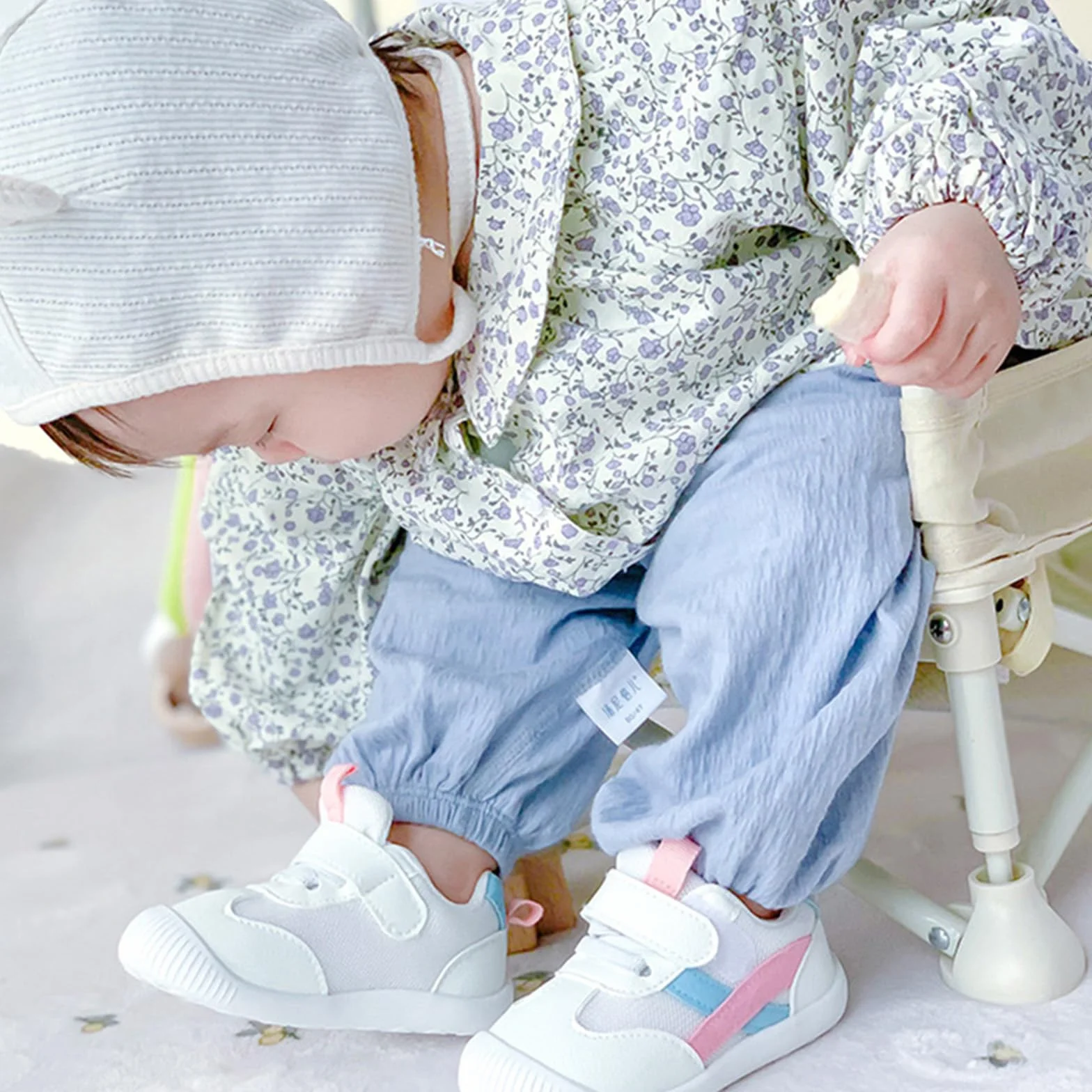 Flintronic Pierwsze buty do chodzenia dla niemowląt, oddychające, antypoślizgowe trampki dla niemowląt, malucha dla chłopców i dziewcząt