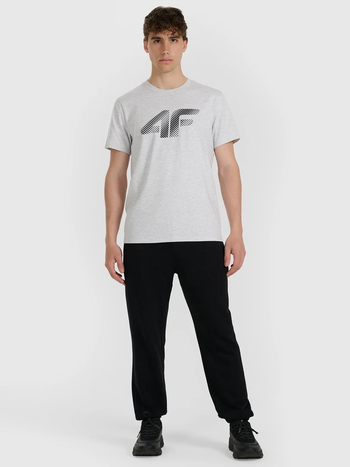 4F T-shirt regular z nadrukiem męski