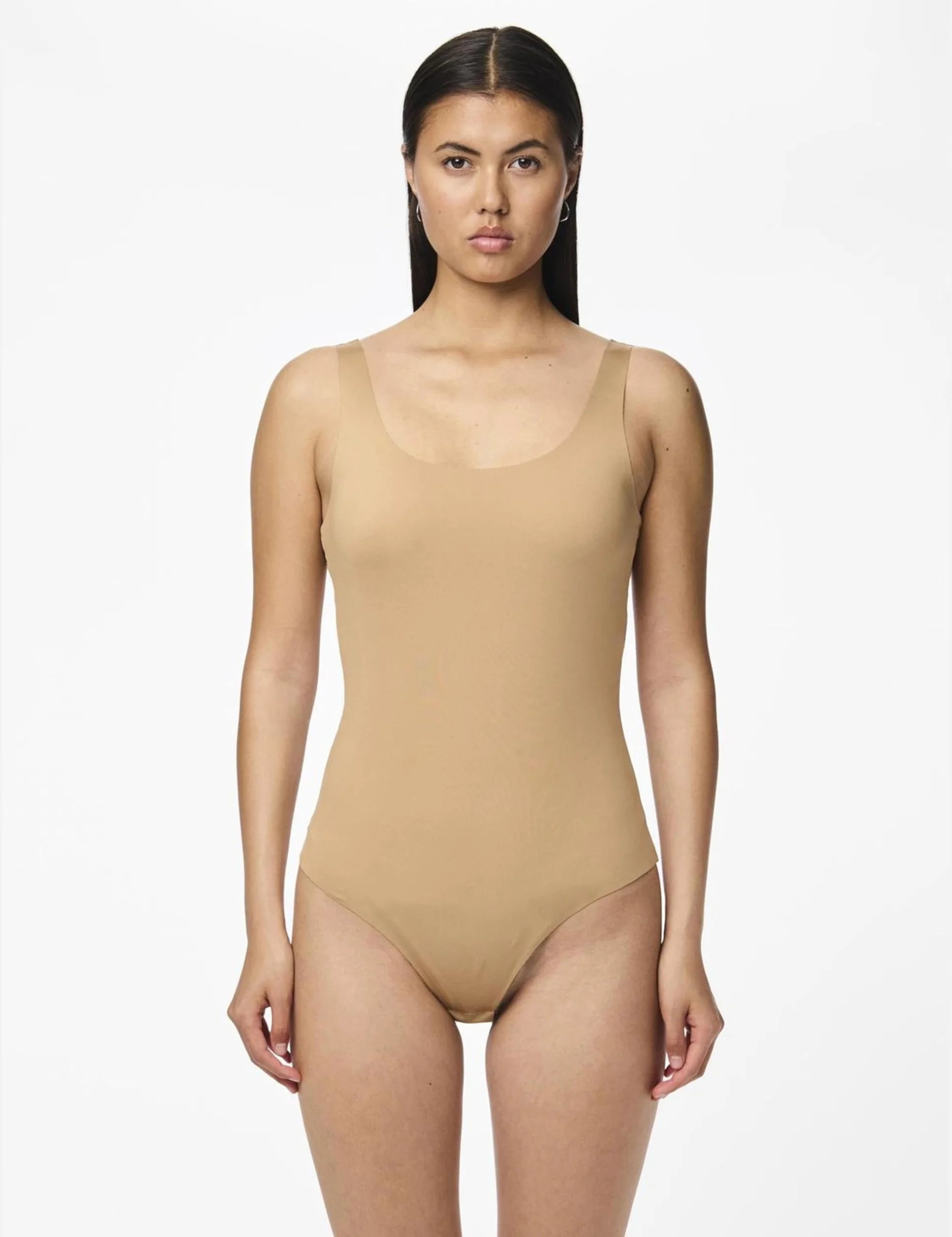 PIECES PCADINA Strap Bodystocking, Tan, L