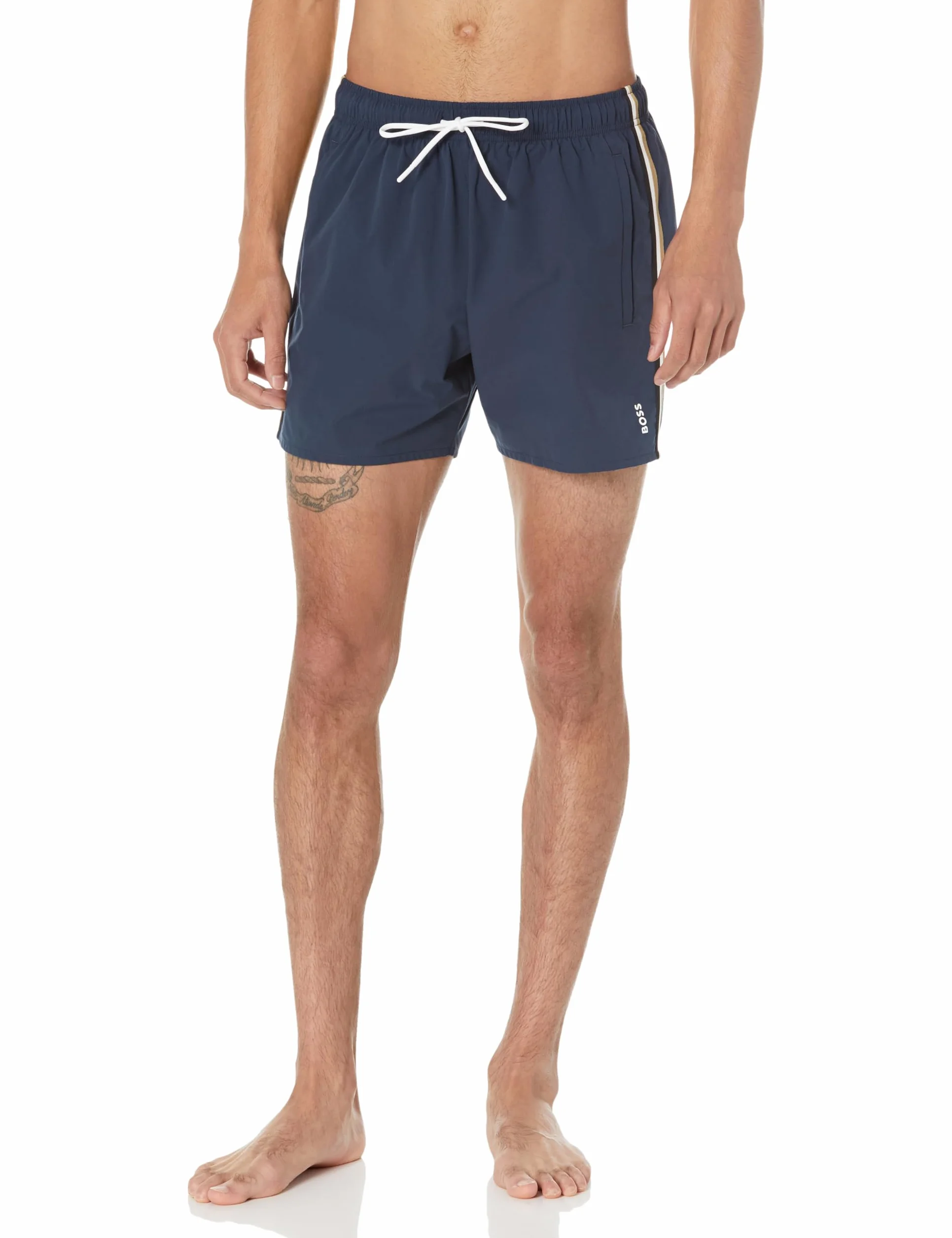 BOSS Męskie kąpielówki Solid Swim Trunk with Iconic Side Stripe, Royal Sky Captain Blue, XL