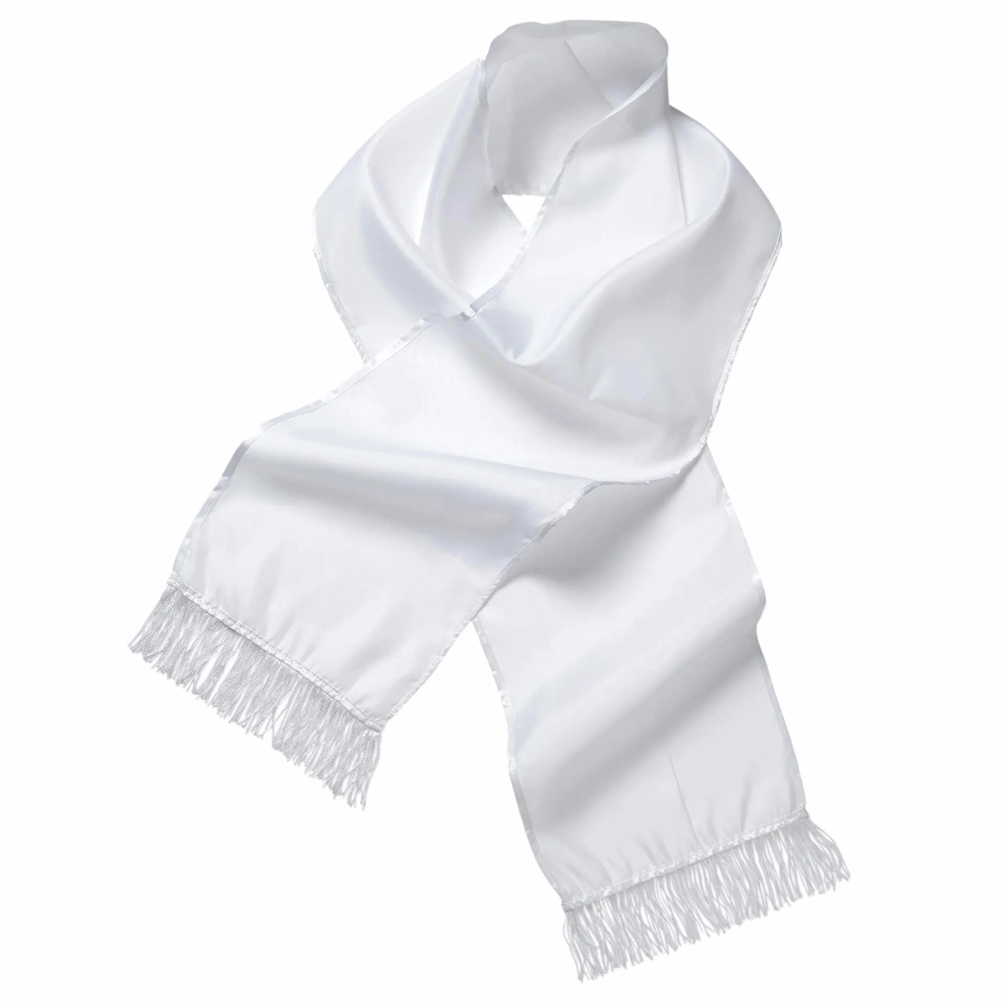 W WIDMANN MILANO Party Fashion - 9148S - Biała chusta satynowa, 140 x 26 cm, dodatek do kostiumu Charlestona, na imprezy tematyczne i karnawałowe