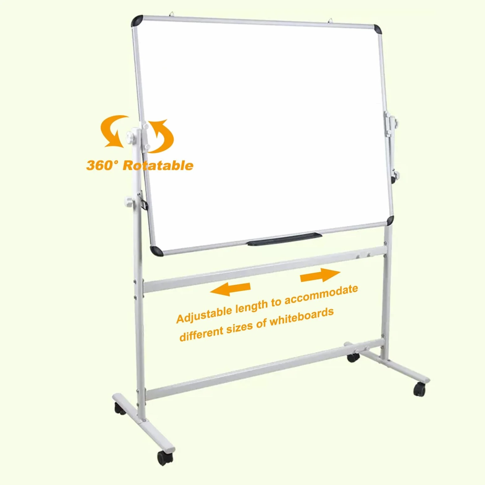 Mobilny regulowany metalowy stojak na tablicę 90 x 120 cm, sztaluga suchościeralna do biura, domu, klasy - tylko stojak, przenośny i wszechstronny