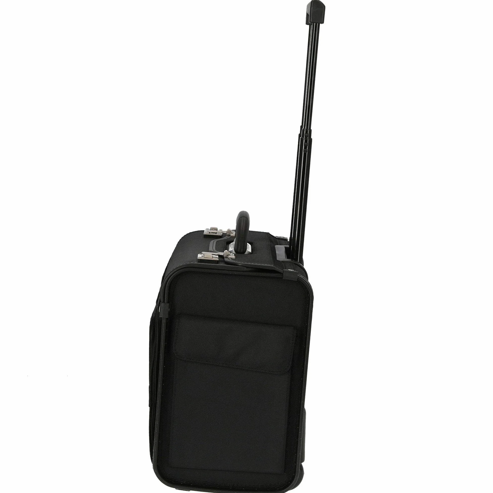 Walizka pilotka, walizka na kółkach, 46 cm, kieszeń na laptopa, czarny, 48 cm