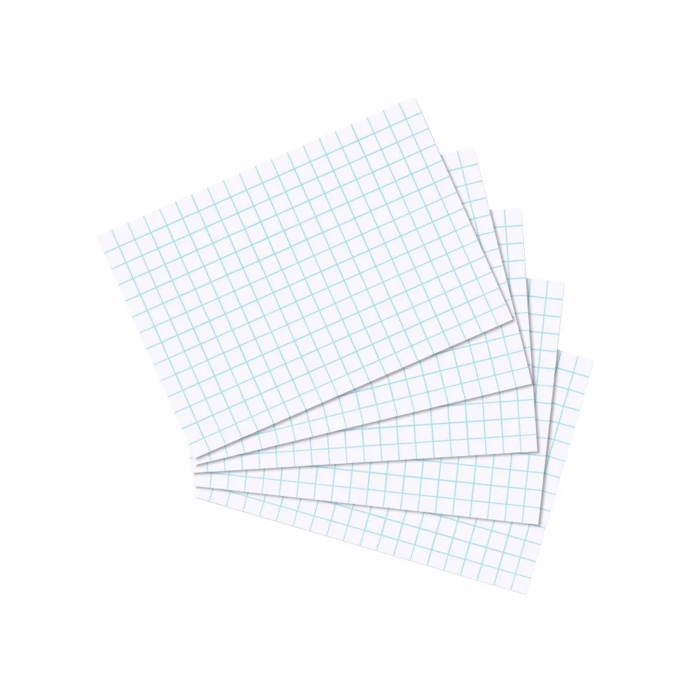 Herlitz fiszki w formacie A4/A5/A6/A7/A8, 100 sztuk A7 kariert biały
