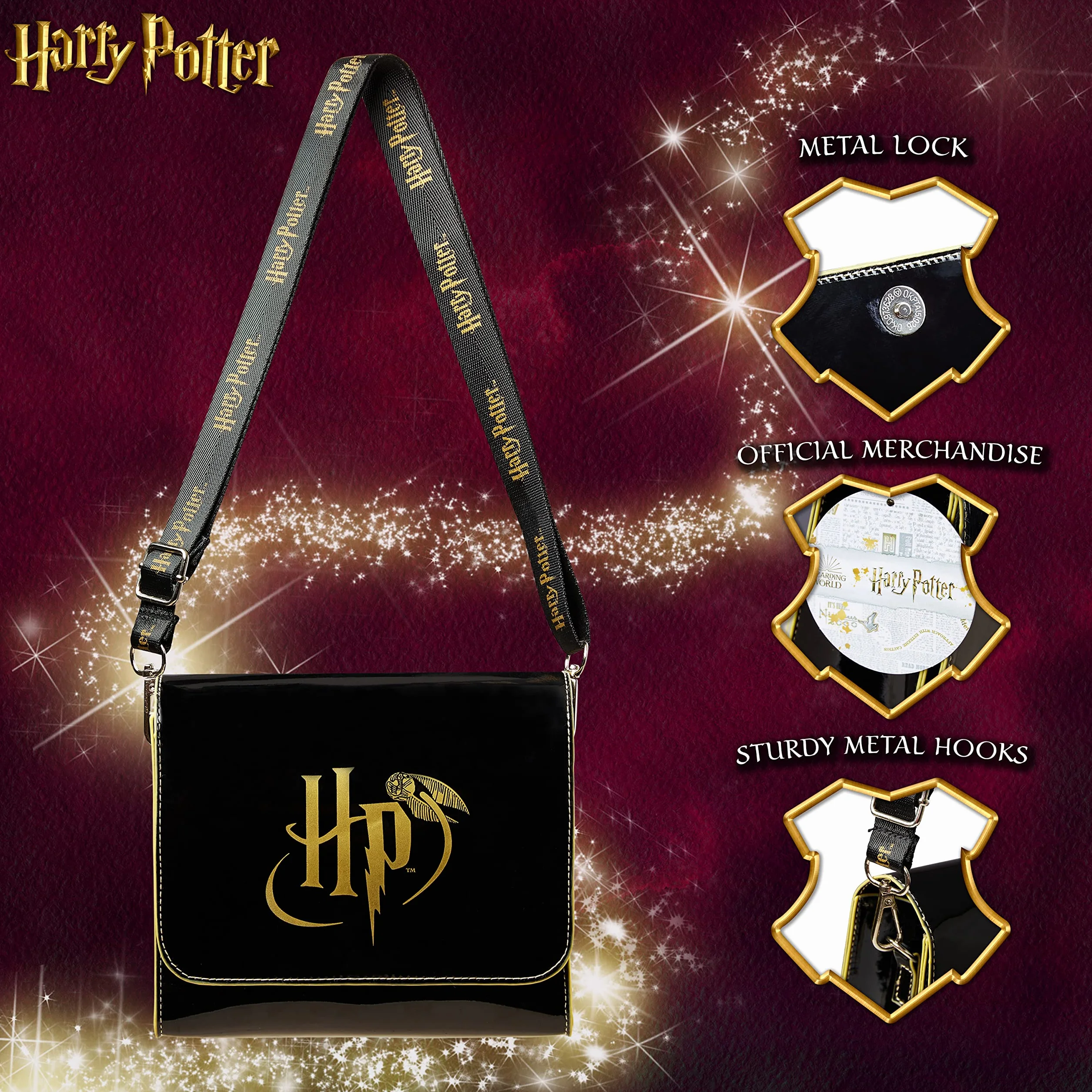 Harry Potter Torebka - Torba na ramię z regulowanym paskiem 18 x 16 Stylowe torby na ramię dla dziewczynek - Prezenty dla dziewczynek