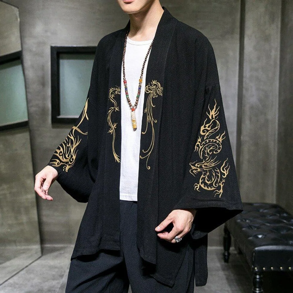 japoński kardigan kimono męski Haori Yukata męski kostum samurajowski kimono kurtka kimono Yukata Haori