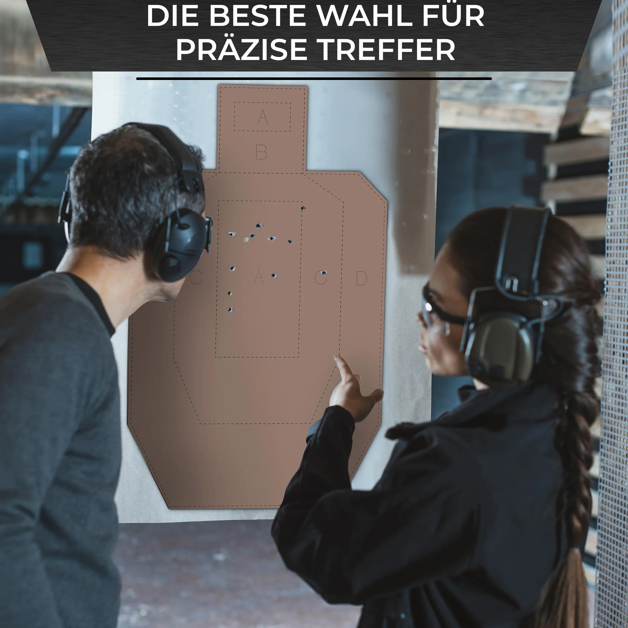 USPSA/IPSC Metric dysk do zawodów, tektura falista, brązowy/biały, format 46 x 76 cm