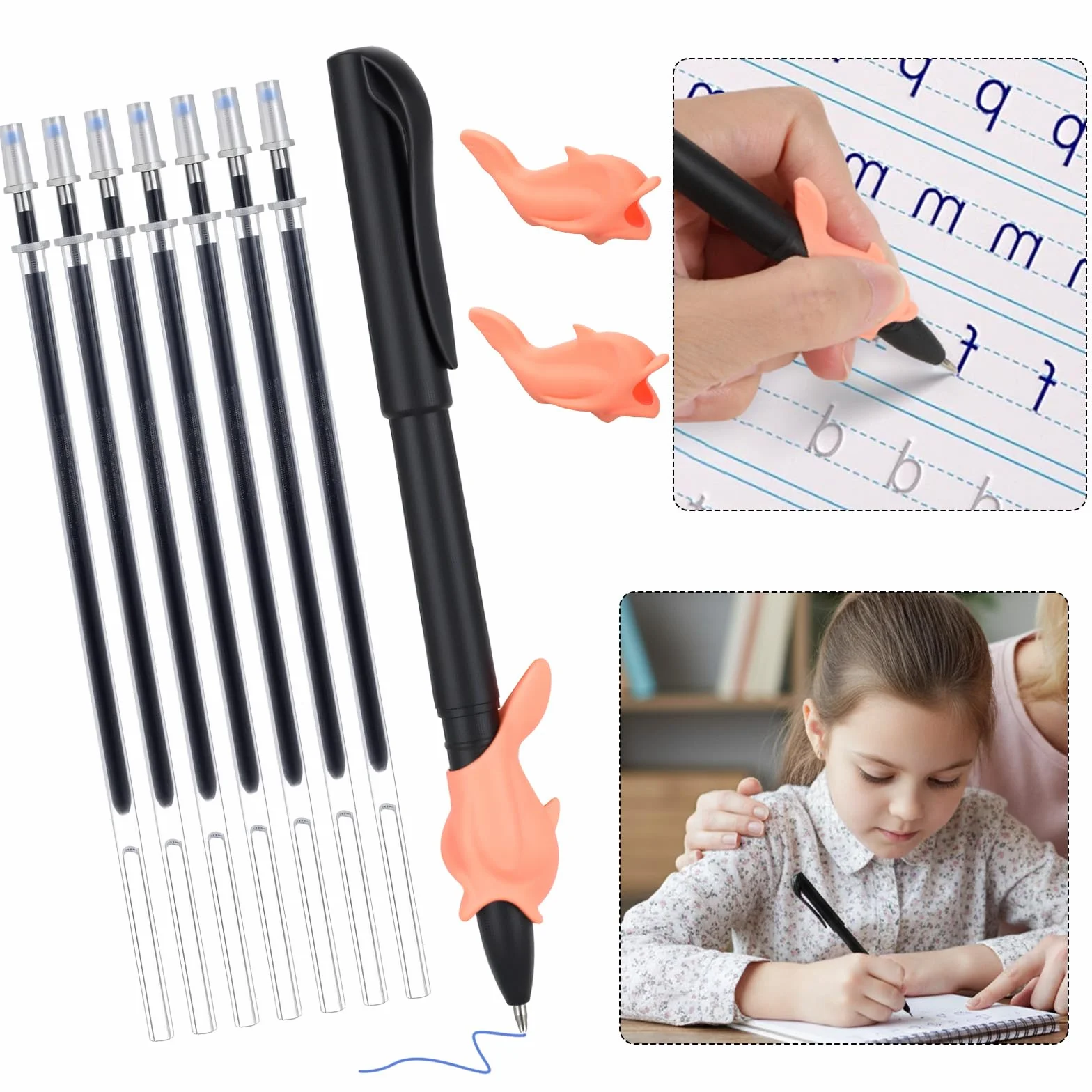2 sztuki magicznych pisaków z 10 wkładami i 2 korektami gniazdka, wielokrotnego użytku, niewidoczny atrament, magiczne pisaki do magicznych ćwiczeń, kserokopiarki do kaligrafii