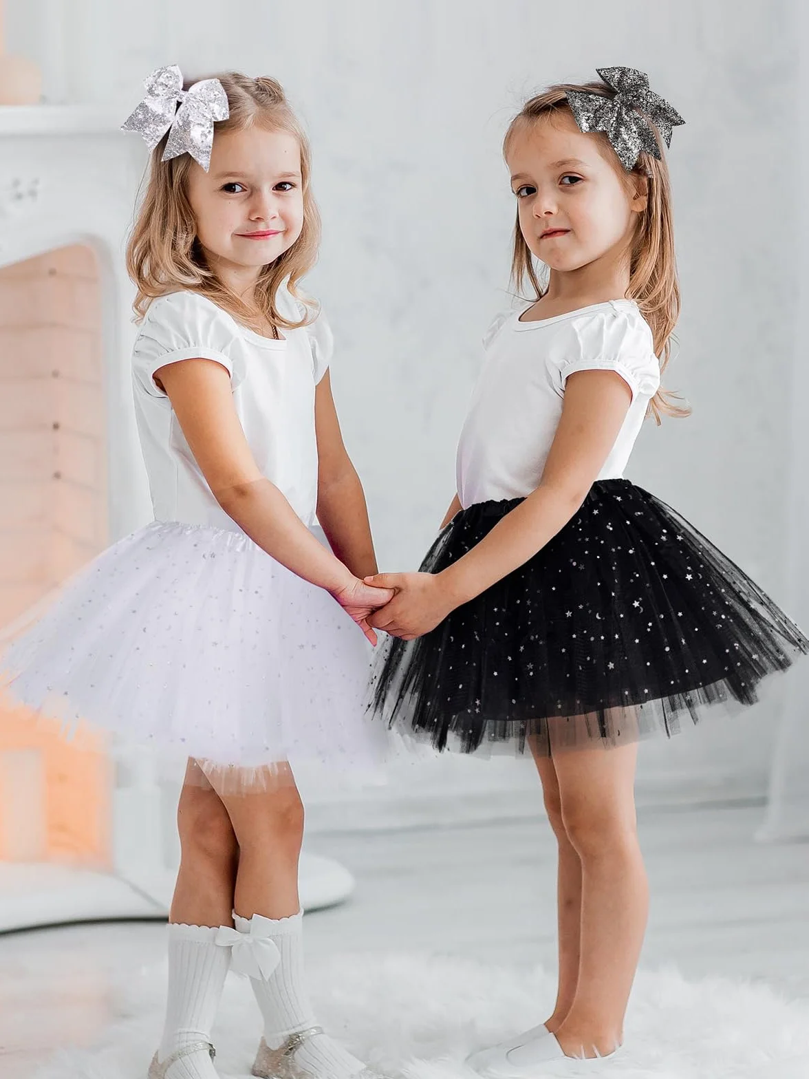 Spódnice Tutu dla dziewczynek 3 warstwy z podszewką z fryzurą, dziecięca spódnica baletowa Tutu różowa czarna czerwona Tutu, Halloween Tutu dla 2-8 lat