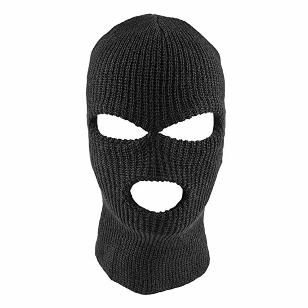 Kominiarka Balaclava z 3 otworami, zimowa, wiatroszczelna, ciepła, z dzianiny, dla mężczyzn i kobiet