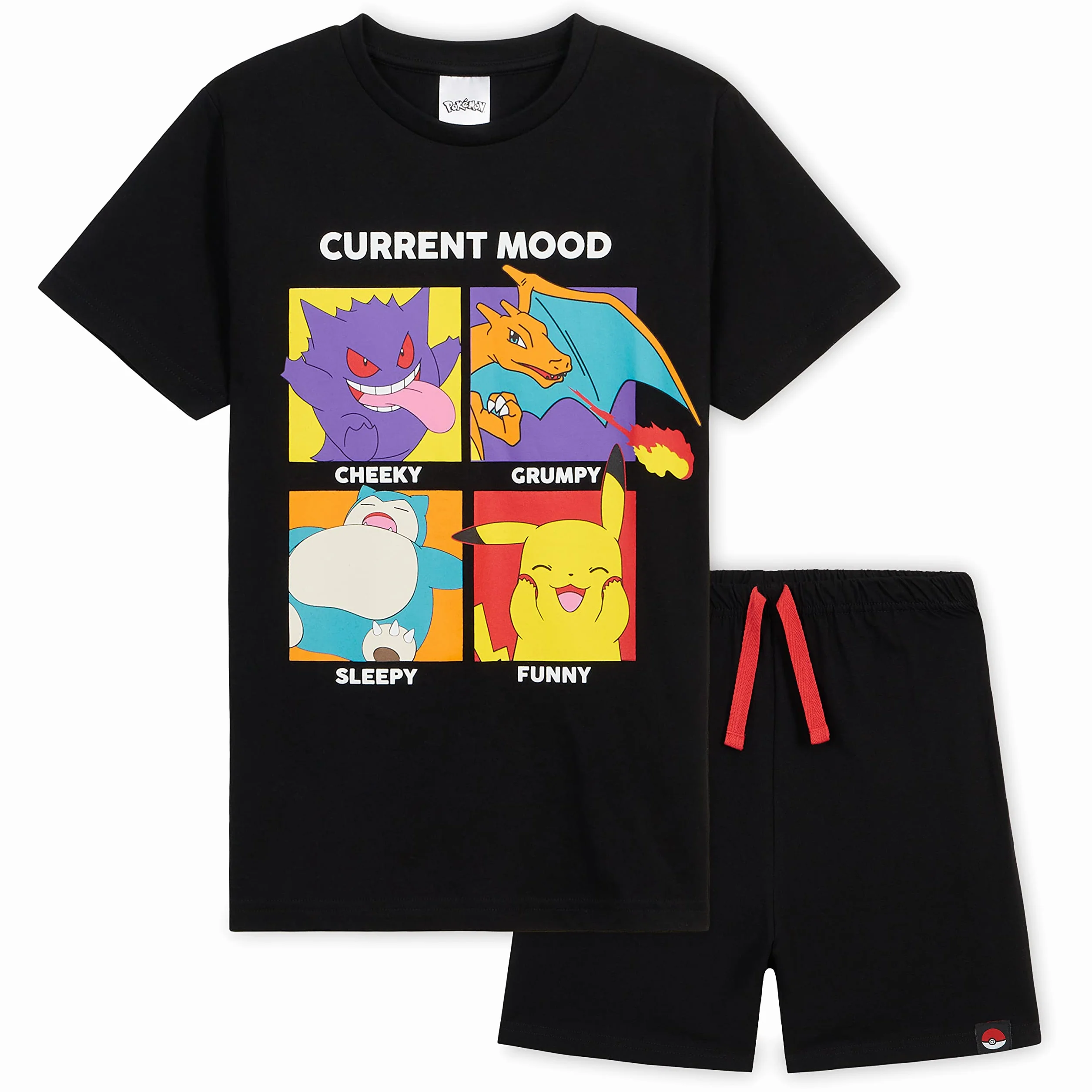 Pokemon Piżama Dziecko Lato - Piżama Chłopiec i Nastolatki - Piżama 2 szt. Dziecko T-shirt i spodnie Miękkie i oddychające 4-14 lat- Prezenty dla dzieci