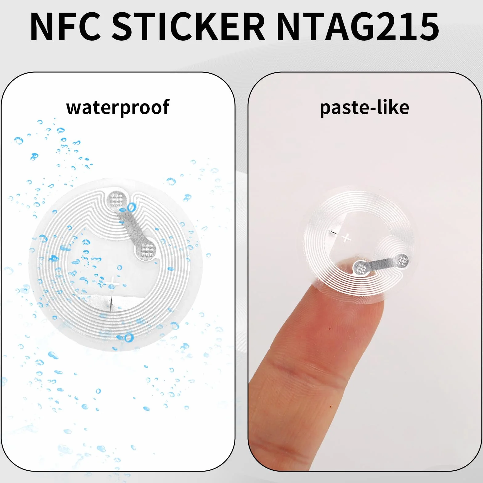 30szt Naklejek NFC, 25mm Przezroczyste Etykiety PET z Chipem 215 504-Bajtowe Etykiety Samoprzylepne Wielokrotnego Zapisu Kompatybilne ze Wszystkimi Smartfonami i Urządzeniami z Obsługą NFC