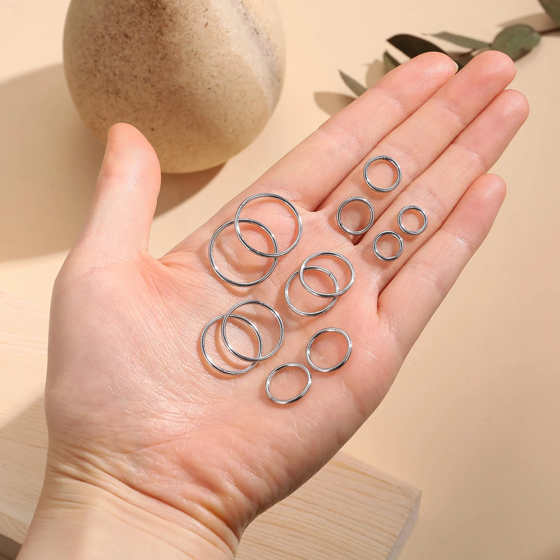 YADOCA 12 sztuk kolczyków do nosa ze stali nierdzewnej 316L, hipoalergiczne, 16 g, piercing do nosa, chrząstki nosowej, tragus, dla kobiet i mężczyzn, 6-16 mm