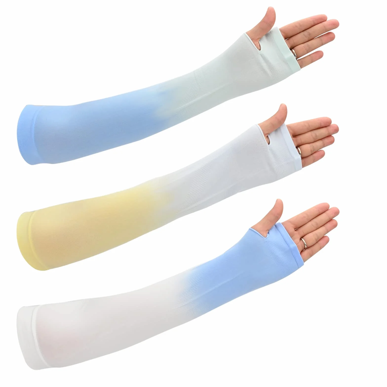 3 pary rękawy na ramiona ochrona UV rękaw chłodzący gradient lato osłona przeciwsłoneczna ramiona pokrywa kobiety mężczyźni unisex ramiona kompresyjne rękawy do jazdy na rowerze bieganie