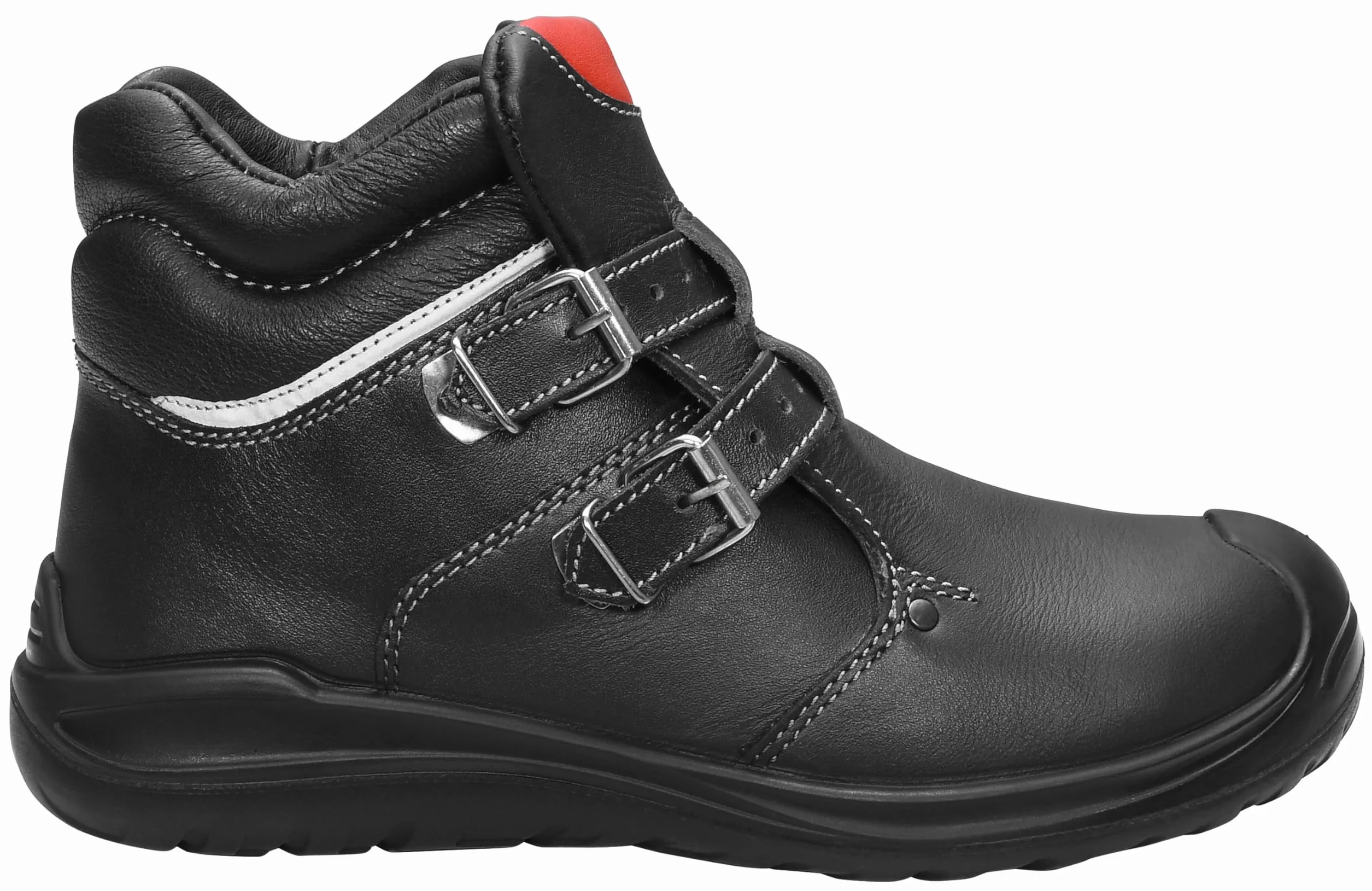ELTEN Anderson Roof S3 HI, męskie, skórzane, stalowe noski, lekkie, wytrzymałe, czarne/czerwone, rozmiar: 44