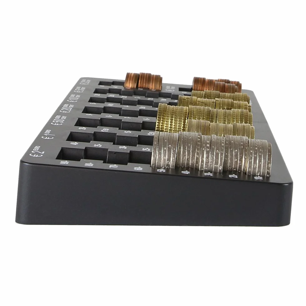 HMF 282-02 euro, ukośna deska do liczenia monet, 27,5 x 13,0 x 3,0 cm, czarna