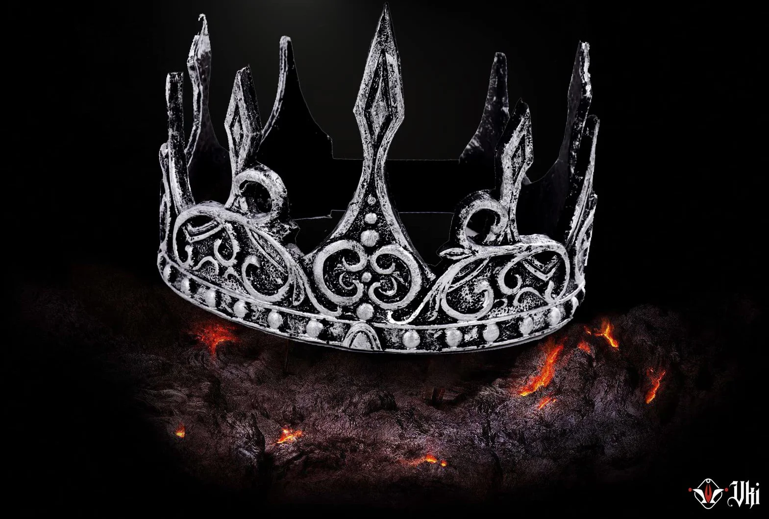 VKI® 2 sztuki, średniowieczna korona królewska, opaska na czoło, tiara, na Halloween, Cosplay, kostium karnawałowy dla dorosłych, złota i srebrna