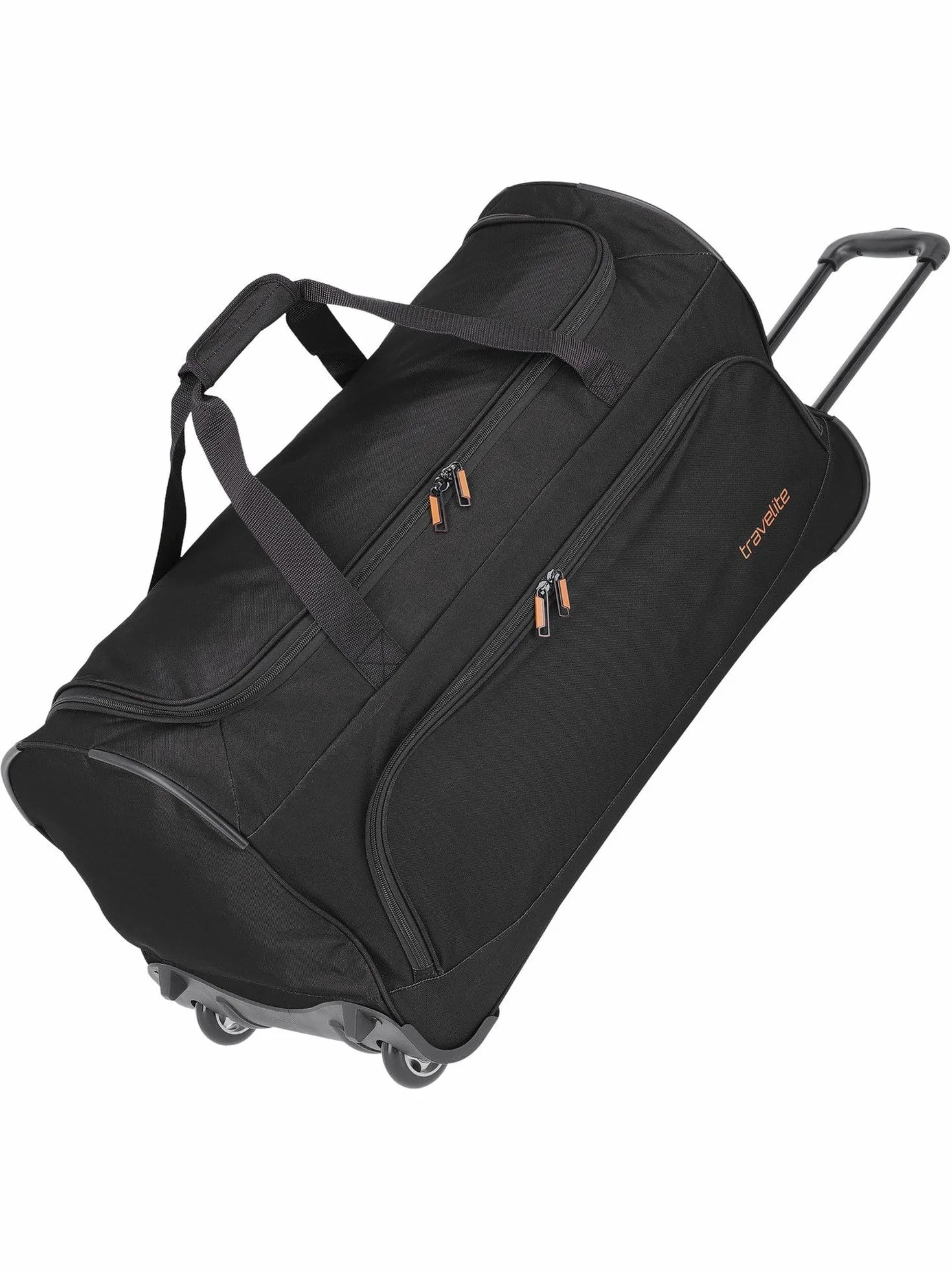 Seria Bagażu Basics Fresh: Miękka Torba Podróżna na Kółkach, O Sportowym Wzornictwie, 2-Kołowa Torba Podróżna na Kółkach, Rozmiar L, 096277-01, 71 cm, 89 Litrów, Czarna