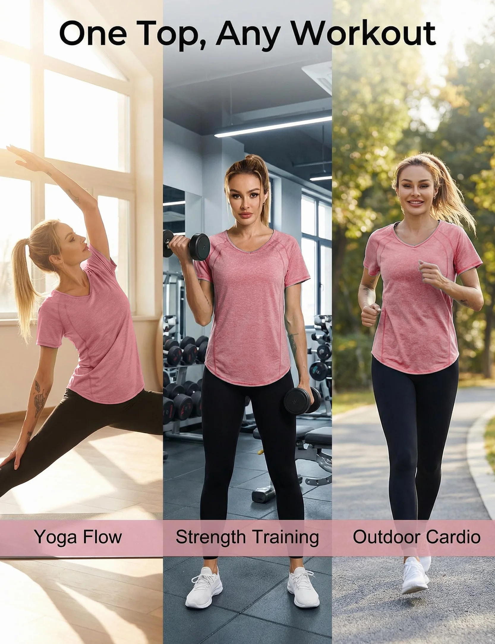 Topy gimnastyczne dla kobiet UK sport krótki rękaw joga lekkie koszulki do biegania dekolt w serek oddychająca funkcjonalna SPF 50+ koszulka fitness z otworami powietrznymi fitness