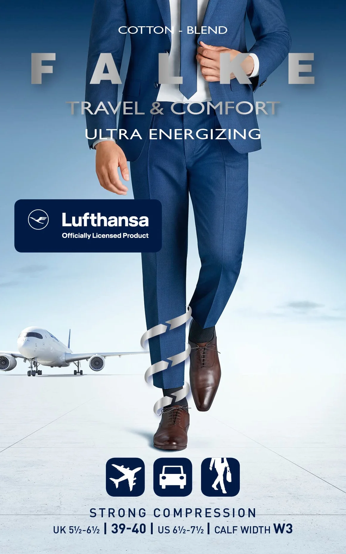 FALKE Mężczyźni Podkolanówki Ultra Energizing M Kh Bawełna kompresyjne 1 Para, Brązowy Brown 5930, 41-42