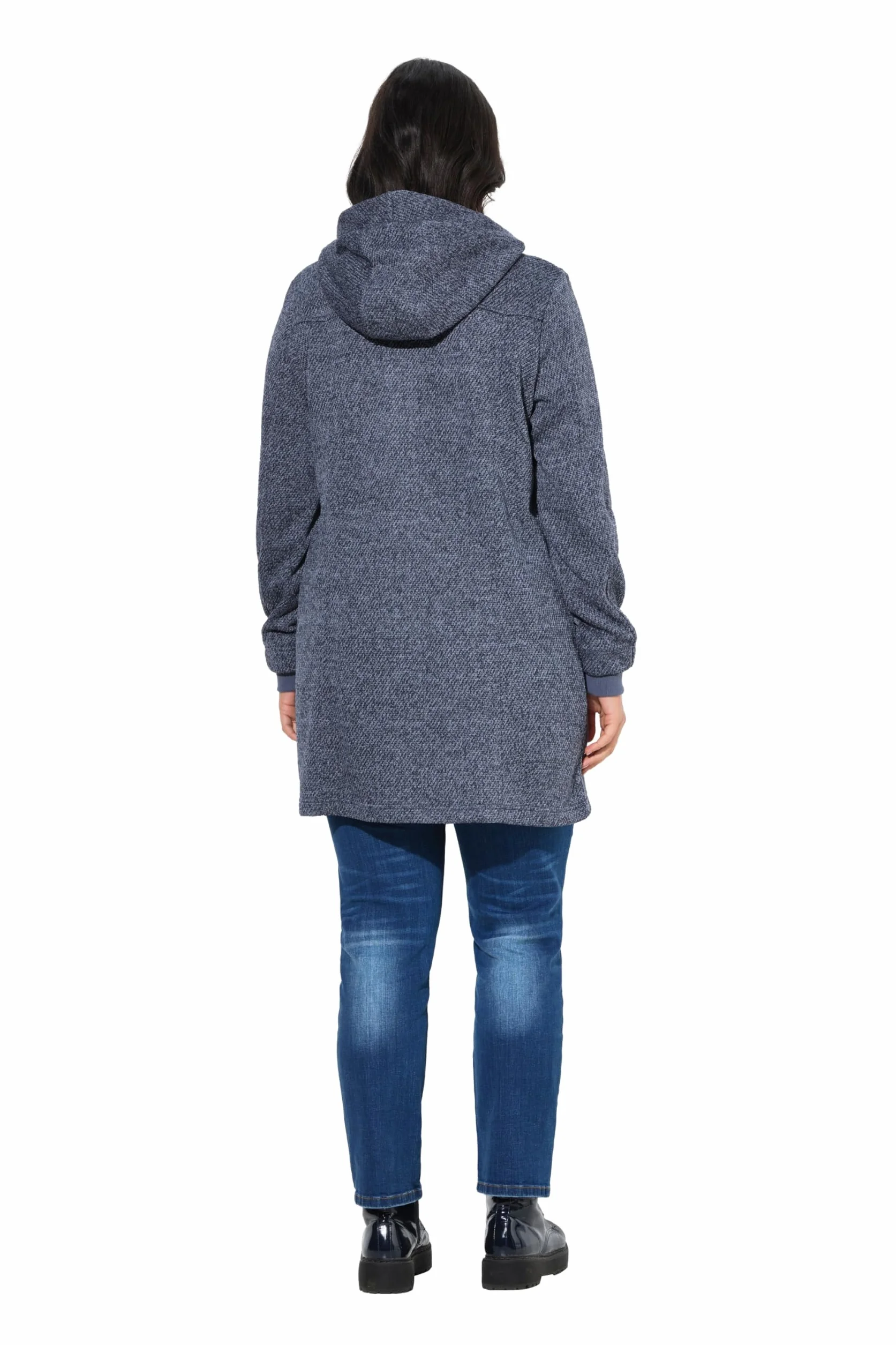 Ulla Popken Blezerek Kobiety Strickfleece-jacke, Kapuze, 2-wege-zipper
