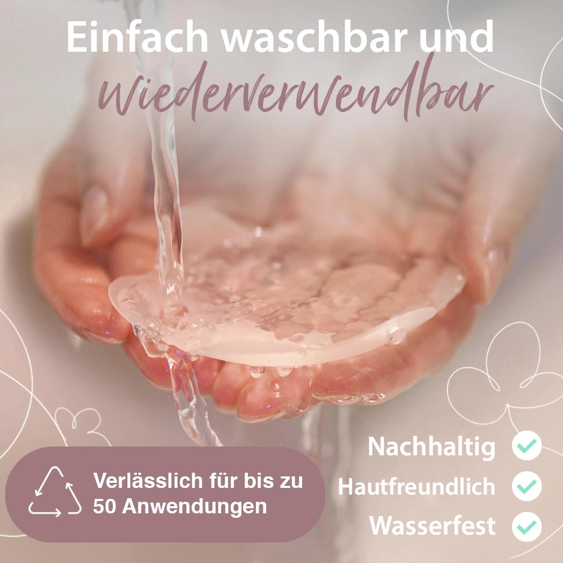 Theraline Paddys, przezroczyste podkładki na sutki, wielokrotnego użytku, Made in Germany, do każdego odcienia skóry, oddychające, w 100% z silikonu medycznego, do użytku na dzień i w nocy, 9 cm,