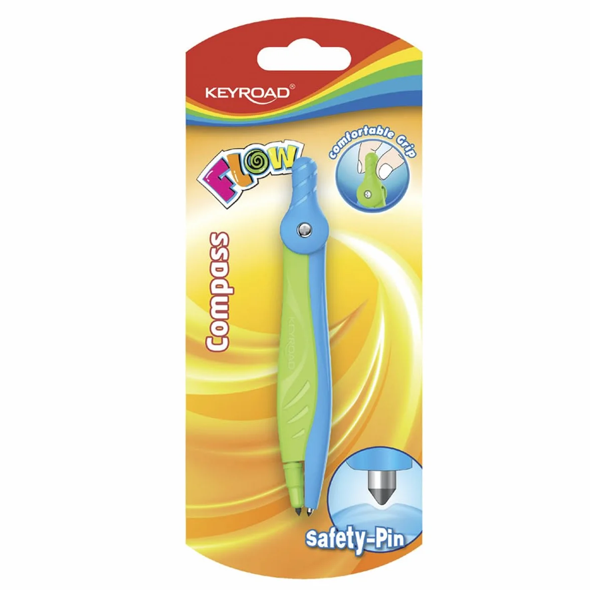 KEYROAD Cyrkiel z tworzywa sztucznego w etui pastelowy / 1 sztuka/wielokolorowy/cyrkiel szkolny kompas/kompas z tworzywa sztucznego/pudełko z tworzywa sztucznego/cyrkiel idealny do szkoły