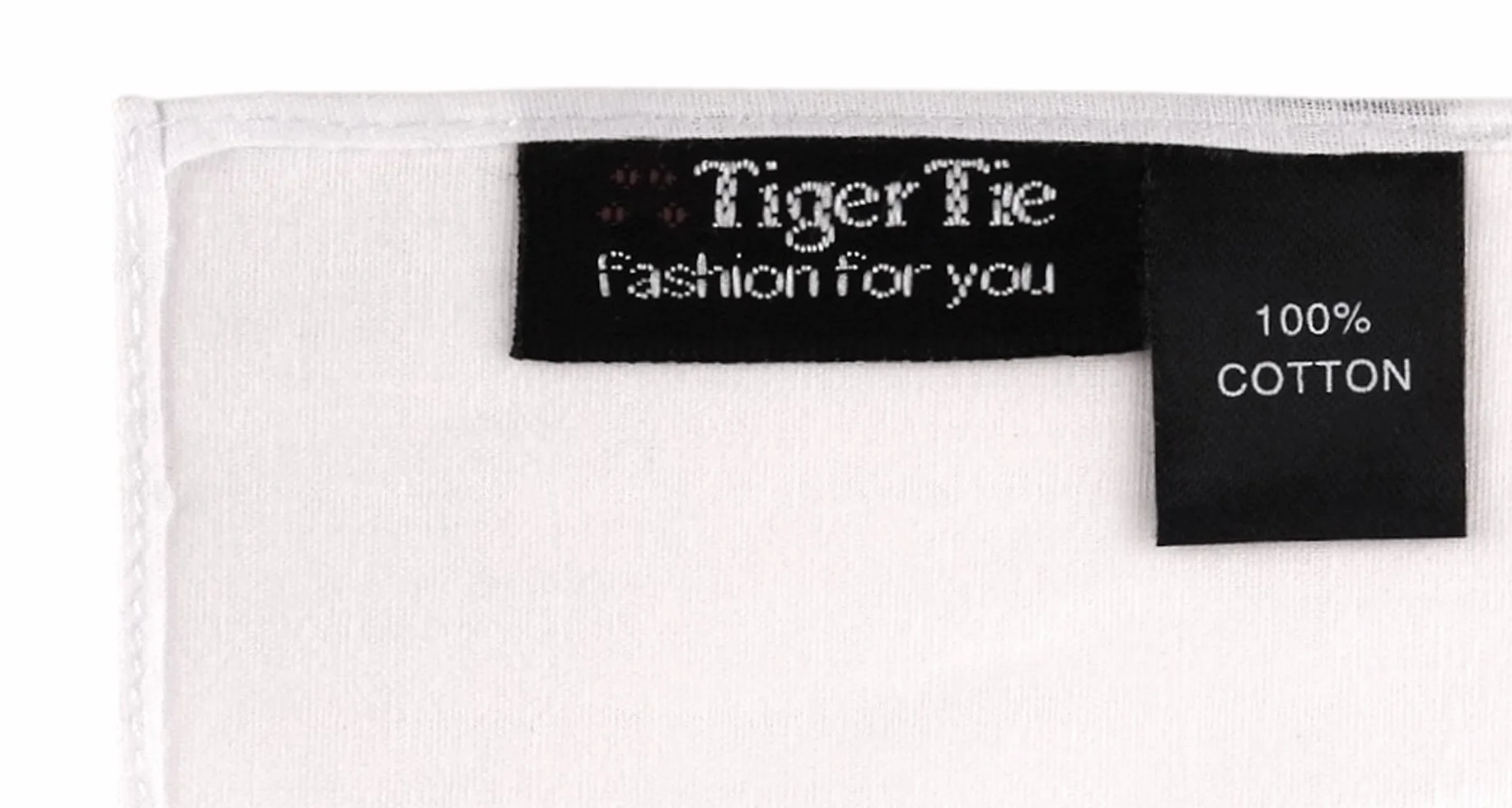 TigerTie - Poszetka ze 100% bawełny w kolorze białym czysta biel jednokolorowa - poeta ozdobna rozmiar 33 x 33 cm
