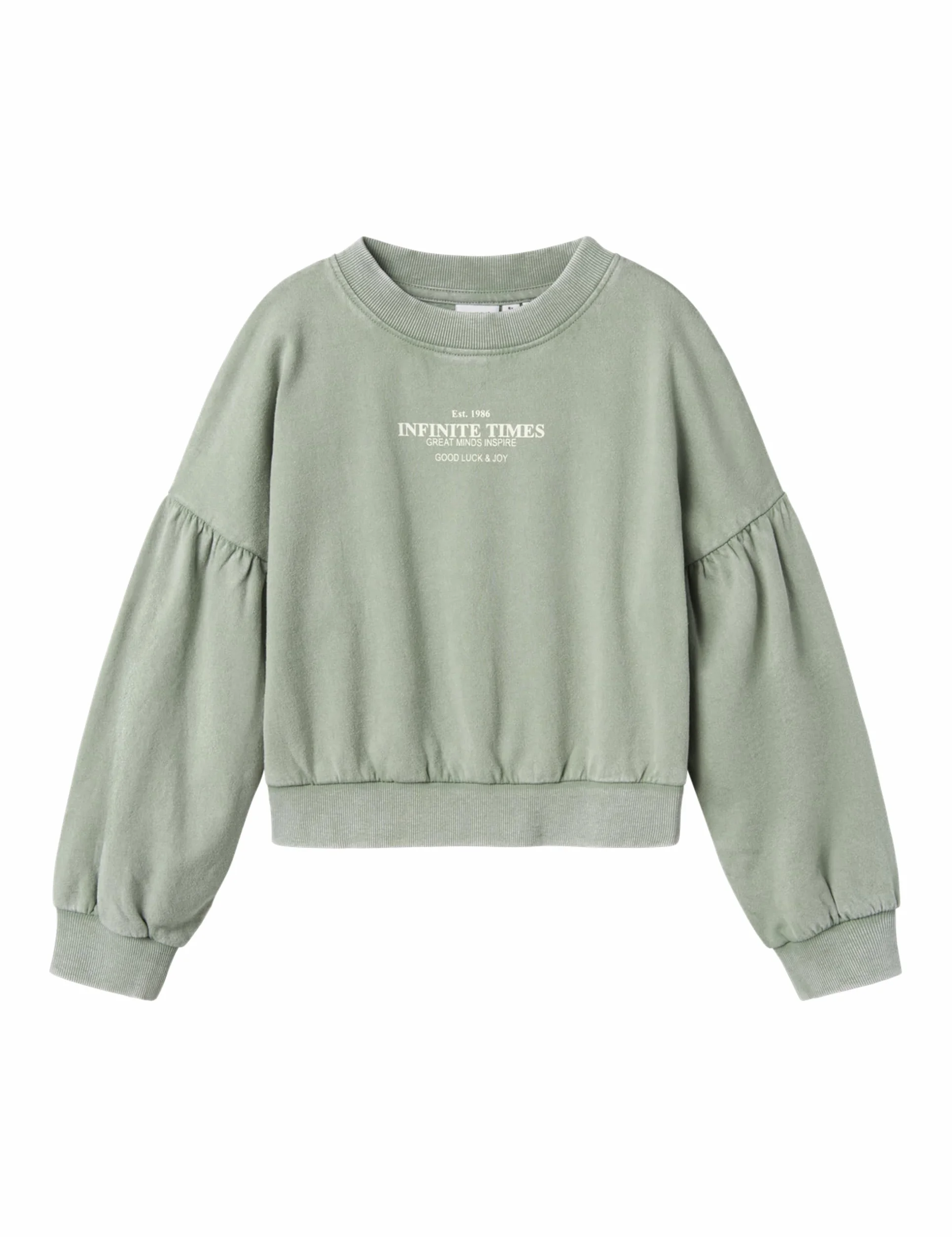 NAME IT Nkfotylle Ls Short Nreg Sweat Bru, Lily Pad, 134