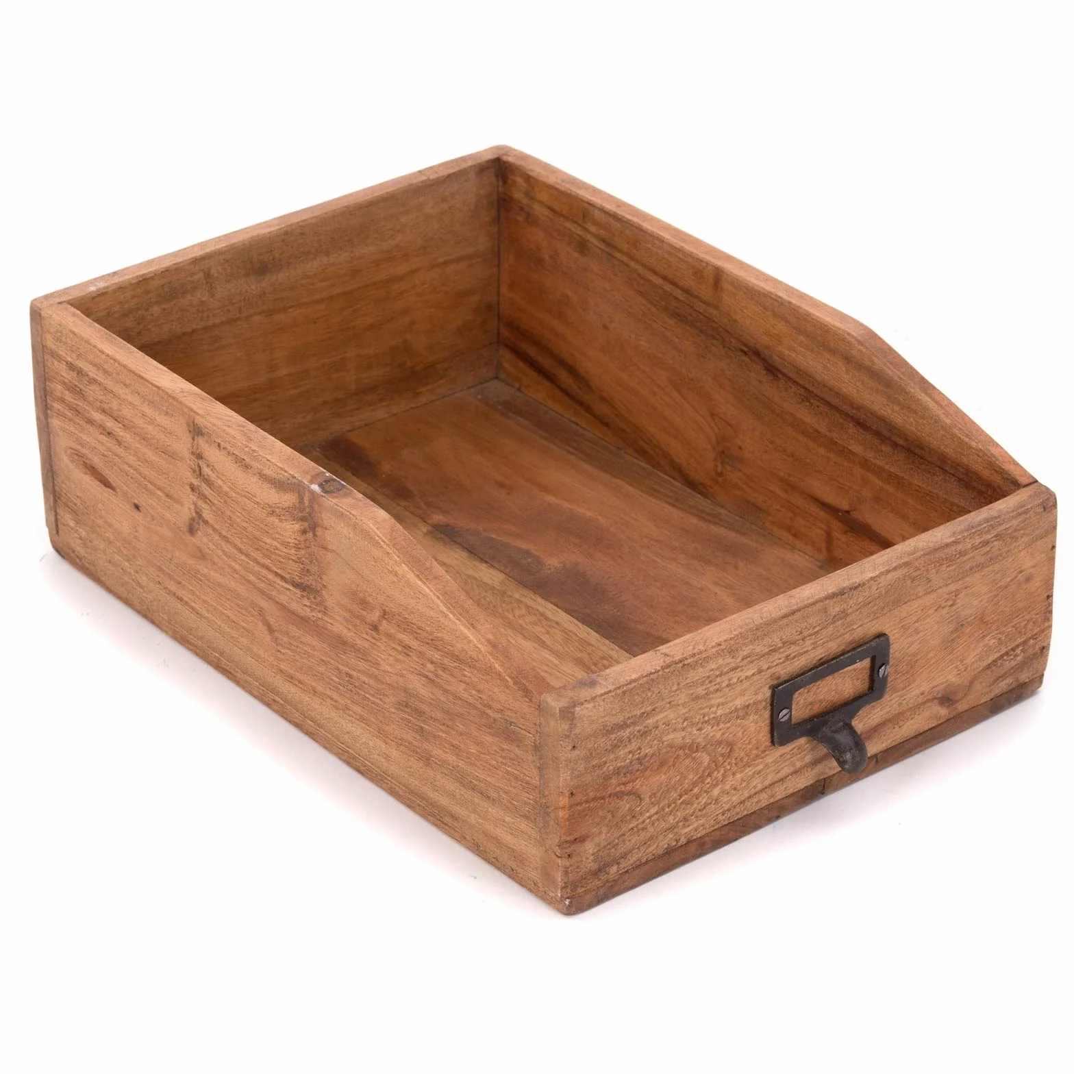 Półka na dokumenty Carta | 33 cm, mahoń Holzi | organizer biurowy, półka na biurko, skrzynka na dokumenty, drewniana skrzynka biurowa z tablicą, organizer na biurko | kolor: 01 naturalny vintage