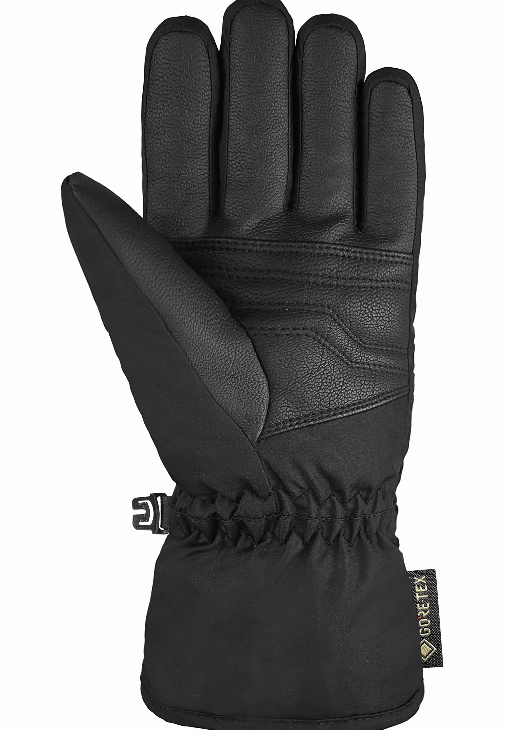 Reusch Dziecięce Teddy Gore-tex wiatroszczelne i wodoodporne, ciepłe rękawice narciarskie, rękawice sportowe, rękawice śniegowe, do jazdy na sankach, rękawiczki zimowe, czarne/czarne melanż, 5,5