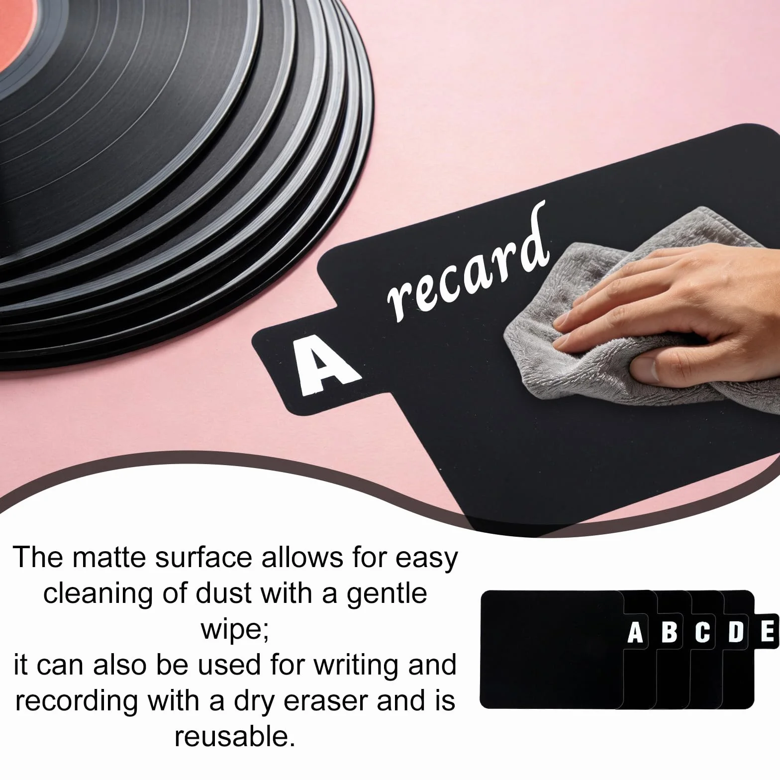 26szt Separatory Płyt Winylowych z Zakładkami Alfabetycznymi, Organizer Płyt Alfabet A-Z Wielokrotnego Użytku Czarne Separatory Albumów na Półkę DVD CD LP Szafkę i Przechowywanie Kolekcji