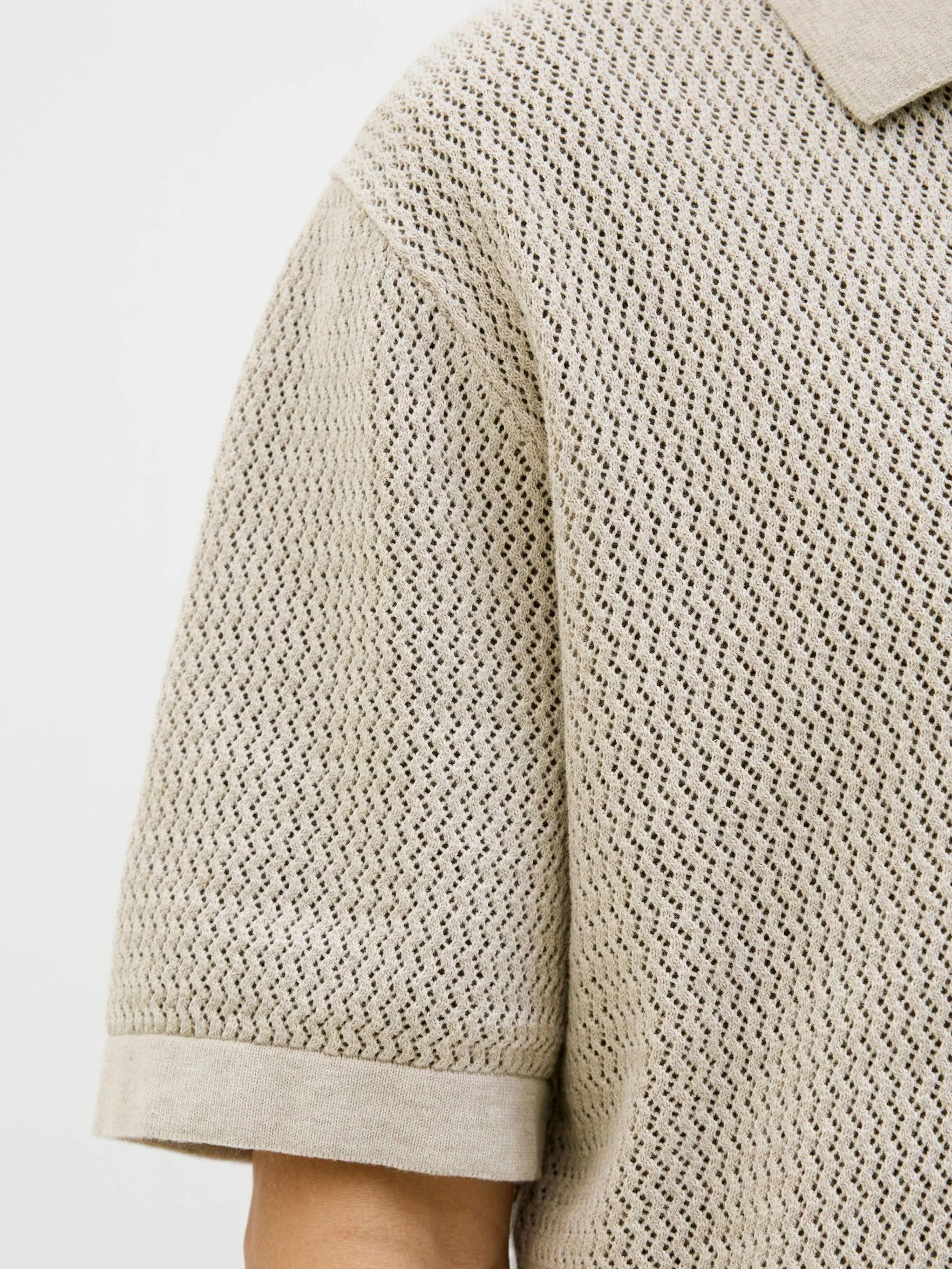 JACK & JONES Jprblaarto Knit Polo SS męska koszulka polo, Aqua Gray, M