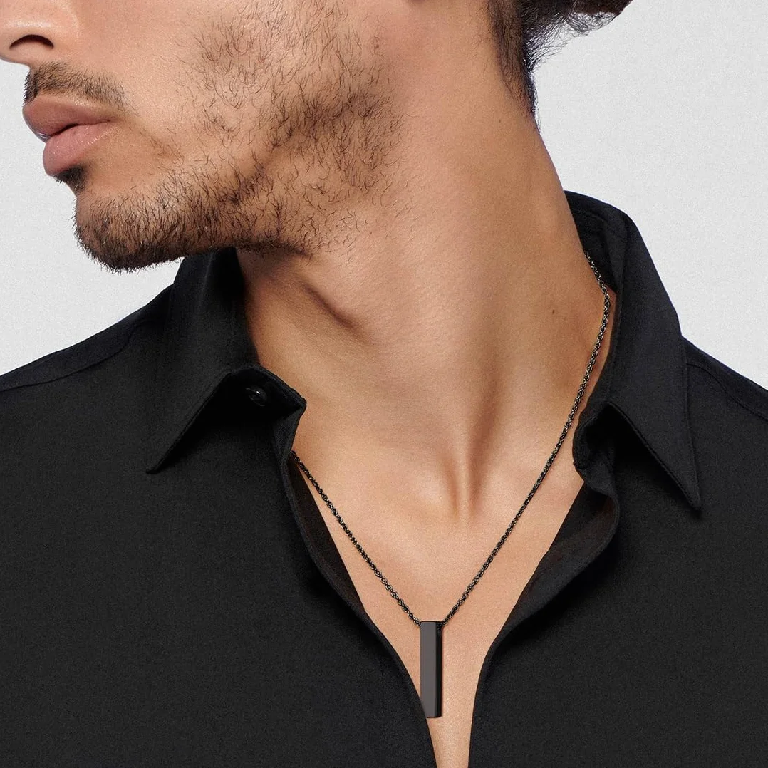 Wisiorek Bar dla Mężczyzn Kobiet Z Wisiorkiem Ze Stali Nierdzewnej, Unisex Biżuteria Prezent, XL, Tworzywo sztuczne