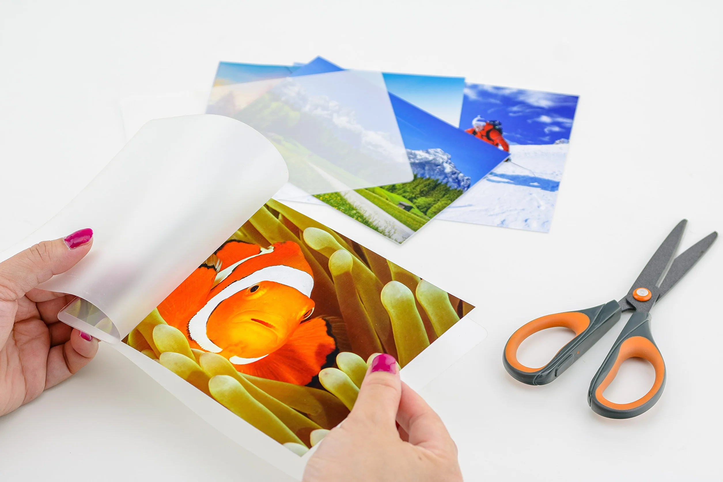 Peach Folie do laminowania 60 x 90 mm Business Card - 125 mic - 100 kieszeni - błyszczące - kompatybilne z laminatorami wszystkich markowych producentów - PP525-08