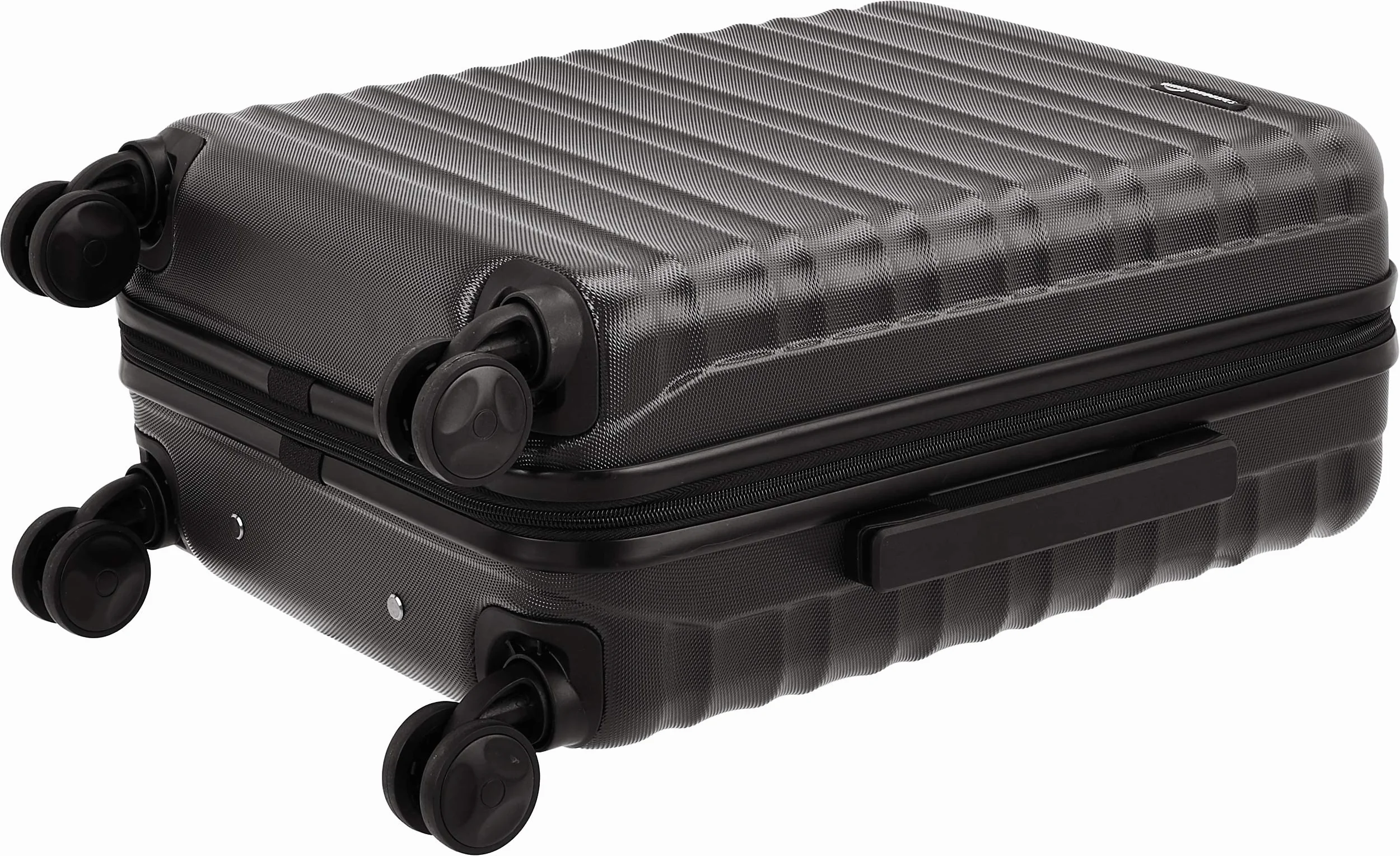 Amazon Basics Walizka Kabinowa Twarda - Bagaż Podręczny ABS Zatwierdzony dla Ryanair - Odporna na Zarysowania i Lekka - 55 x 40 x 20cm - Czarny