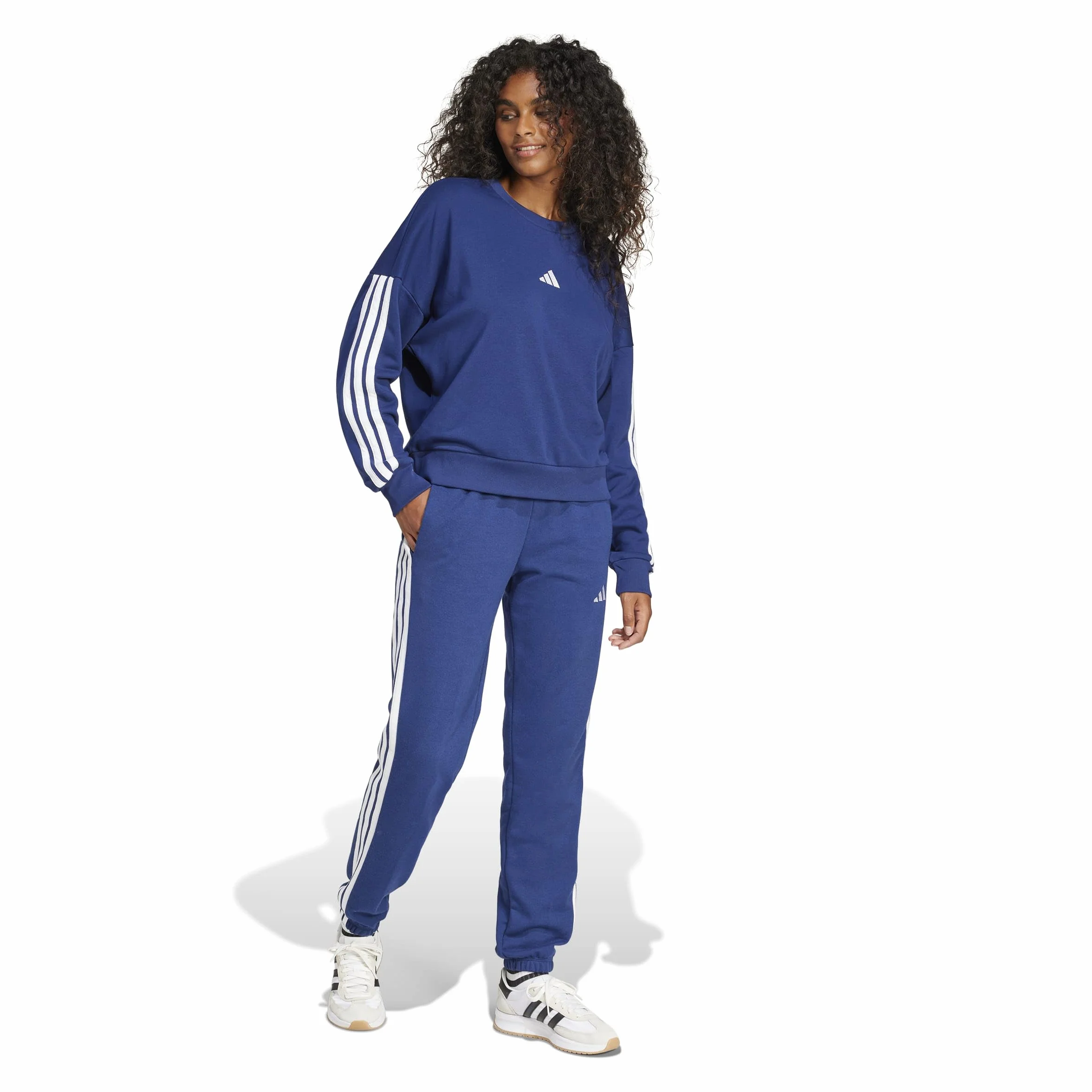 adidas Essentials 3-stripes French Terry Cuffed Pants - Spodnie golfowe Kobiety