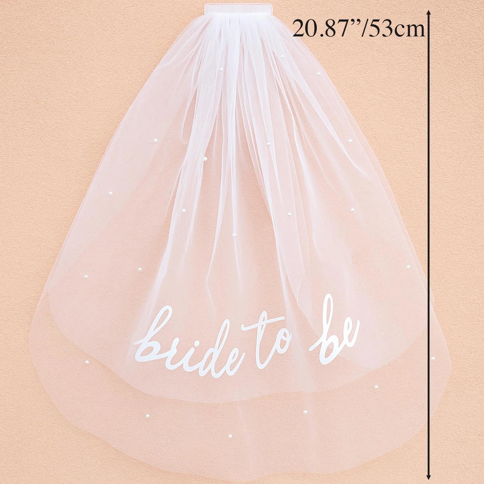 Welon dla panny młodej biały brid to Be– elegancki welon dla panny młodej z miękkiego tiulu, krótki welon dla panny młodej, odpowiedni na wesela, wieczory panieńskie, krótki welon dla panny młodej