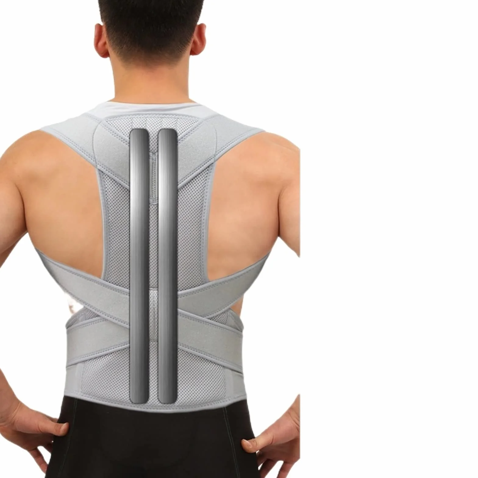 Korektor postawy ze stopu skolioza Brace gorset kręgosłupa czarny rozmiar L 43 cm