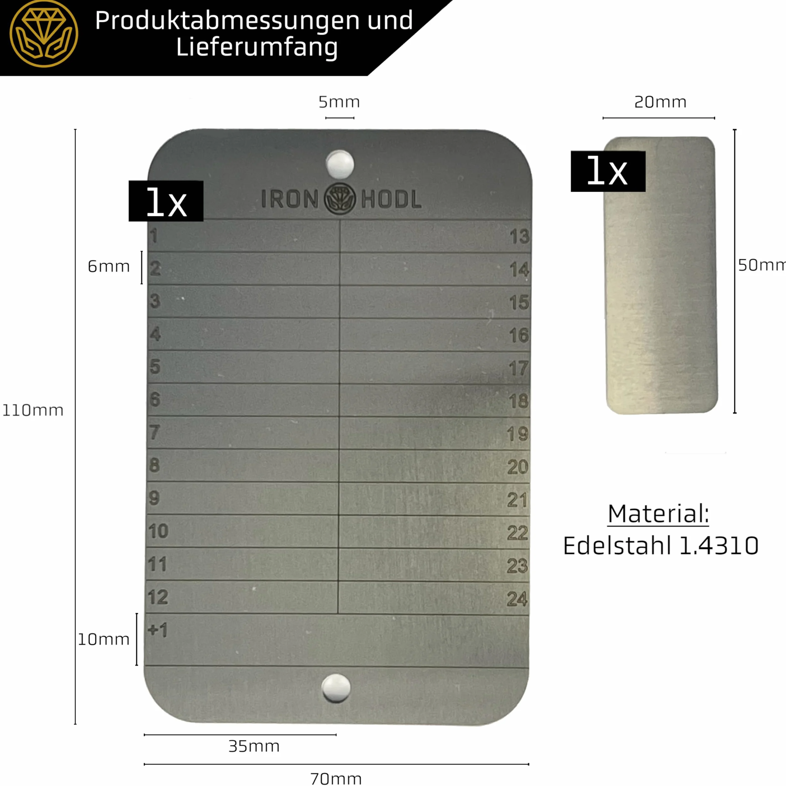 Steel Wallet Single mit Testplate - 24+1 Recovery Seed Phrase metalowa płyta Cold Wallet Crypto Wallet Bitcoin Wallet Hardware Wallet Crypto Steel Wallet Crypto Wallet Schowek Bitcoin