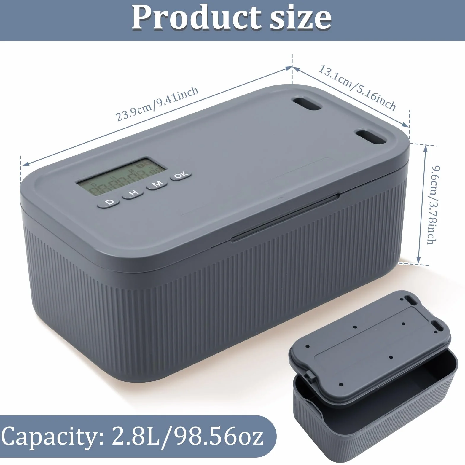 Safe Timed Lock Box, pojemnik na telefon komórkowy z zamkiem czasowym, pojemnik z blokadą czasu z 2 trybami pracy, 23,9 x 13,1 x 9,6 cm, bezpieczny telefon komórkowy, wytrzymały, przenośny