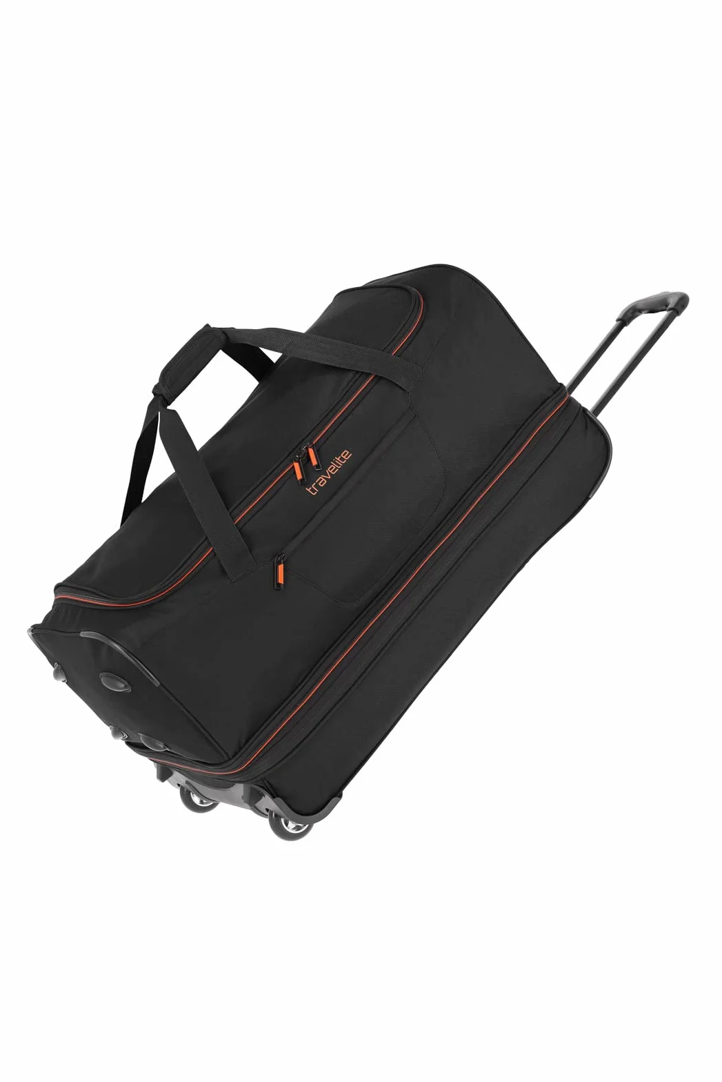 travelite Torba podróżna na wózek 2-kołowy rozmiar L ze składanym, seria bagażowa BASICS: miękka torba podróżna na bagaż z kółkami o dodatkowej pojemności, 70 cm, 98 litrów (z możliwością rozszerzenia do 119 litrów)