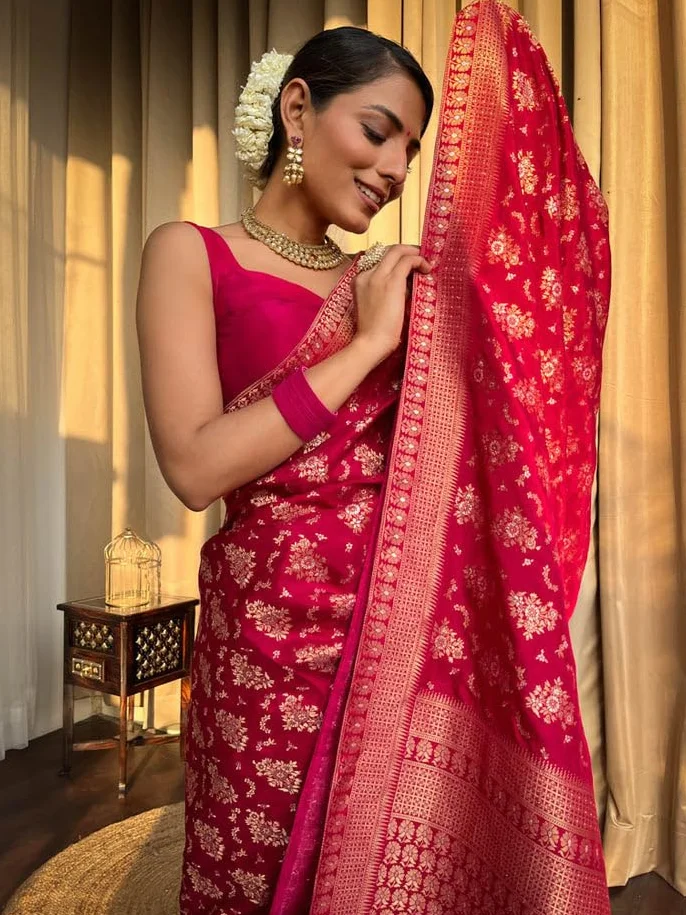 KULIA® Bollywood sari z nieszytą bluzką etniczna ogień tkactwo banarasi żakardowe niebieskie kanjivaram sari indyjska odzież imprezowa prezenty ślubne