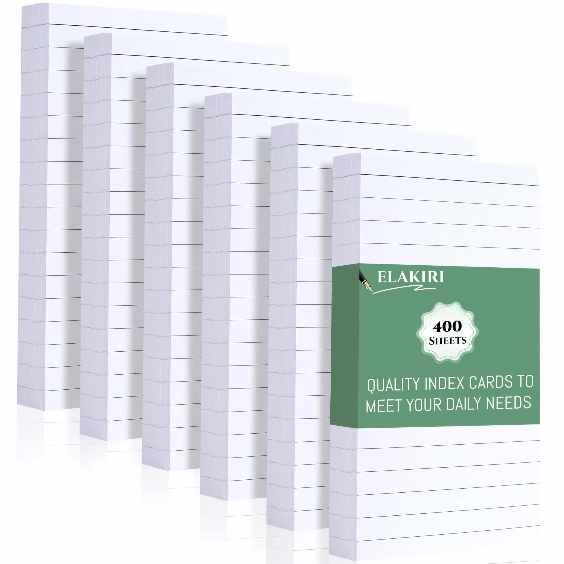 400 kart indeksowych A6 w linie,pogrubiony papier 150g/m² karty do nauki białe,fiszki 10,5 x 14,8cm do słownictwa angielskiego,formuł i notatek,karty indeksowe do prezentacji w szkole biurowej