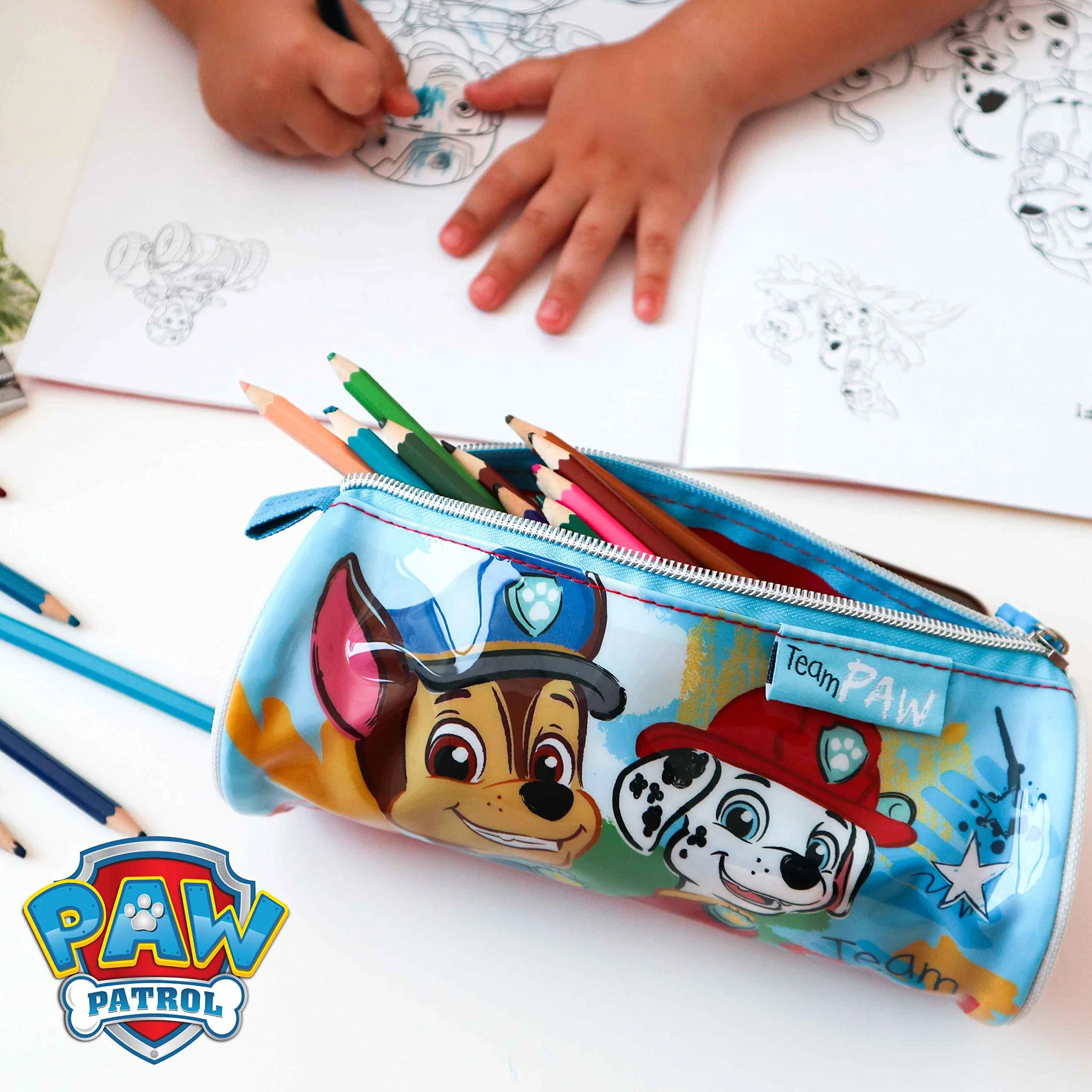 Tornister szkolny 3D, torba ze sznurkiem, piórnik - Paw Patrol | Tornister dla chłopców i dziewczynek od 3 lat | Tornister z plecakiem, torbą na lunch, piórnikiem | Powrót do szkoły z Paw Patrol
