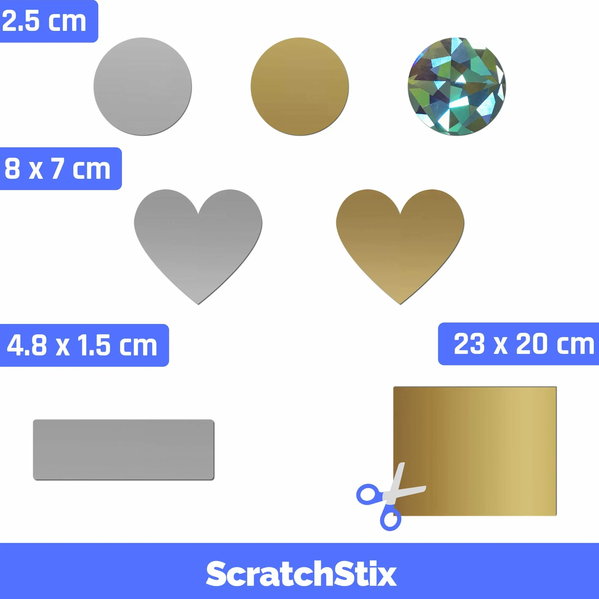 150 Sztuk, 48 x 15 mm - Naklejki Zdrapki Zdrapywania, Szary